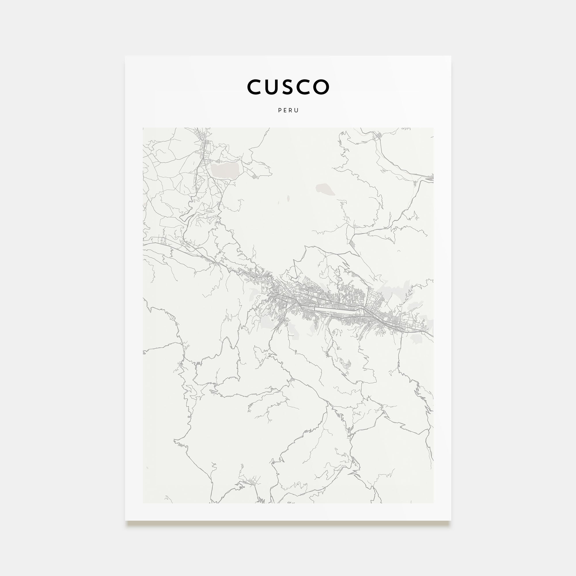 Cusco Map Portrait Poster
