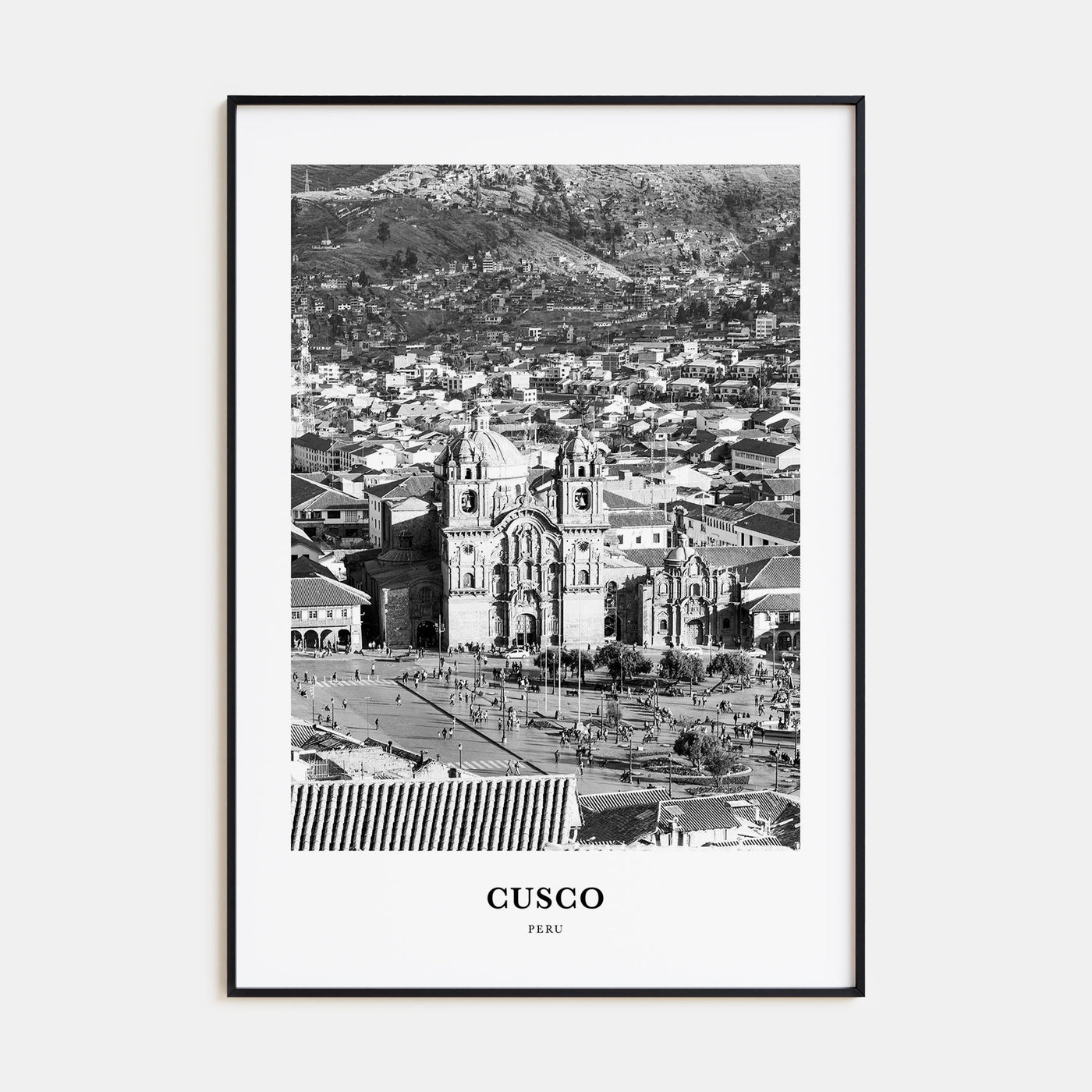 Cusco Portrait B&W Poster