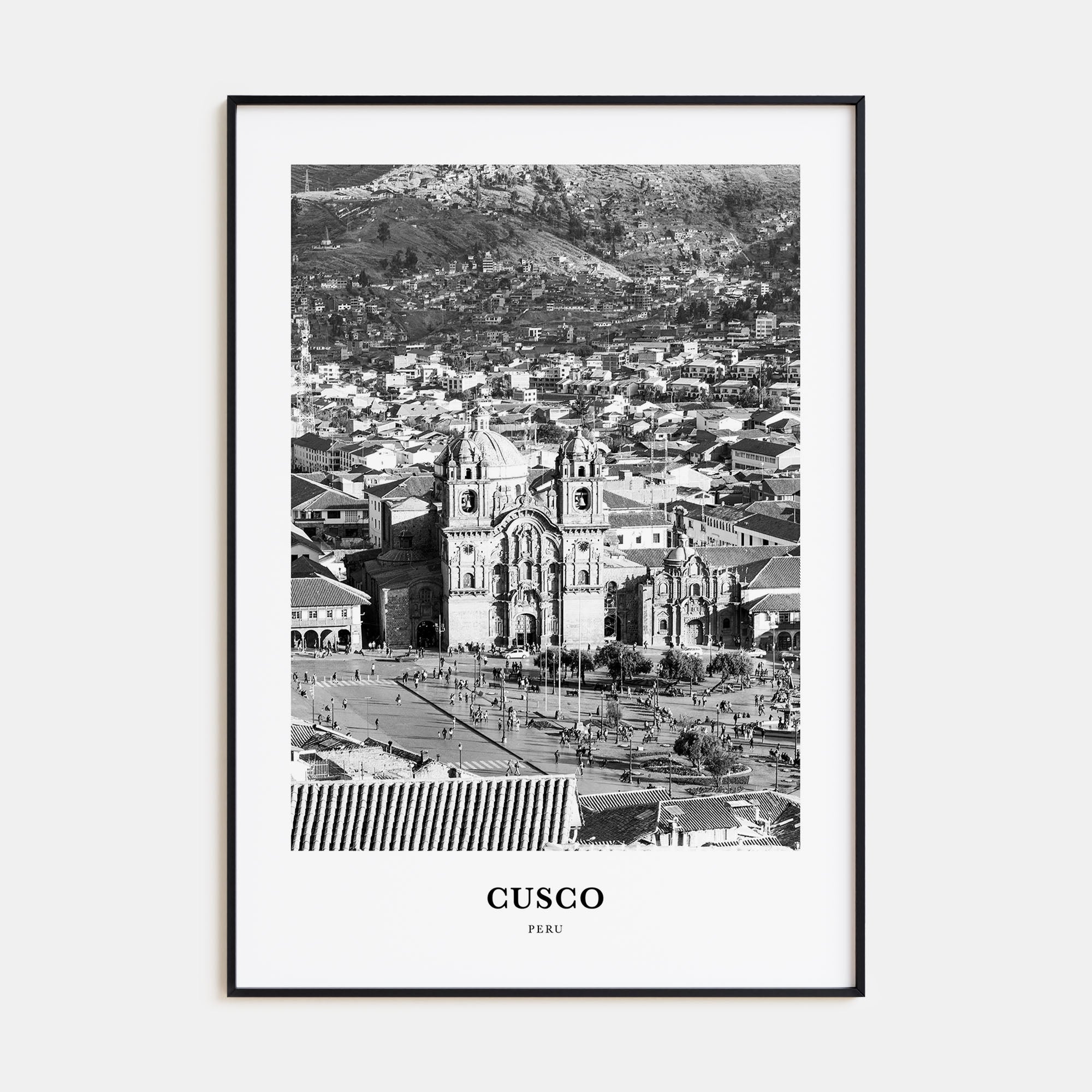 Cusco Portrait B&W Poster