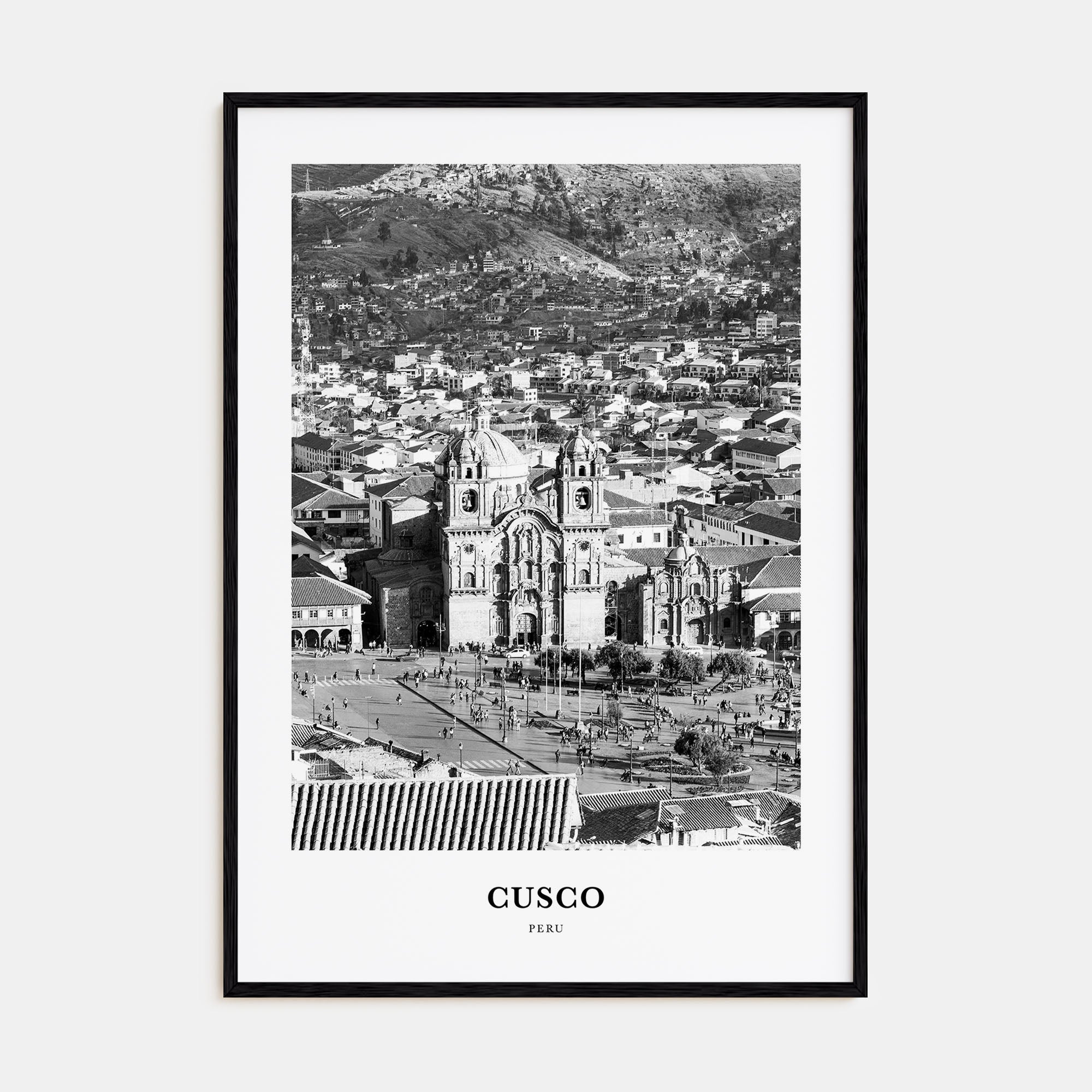 Cusco Portrait B&W Poster