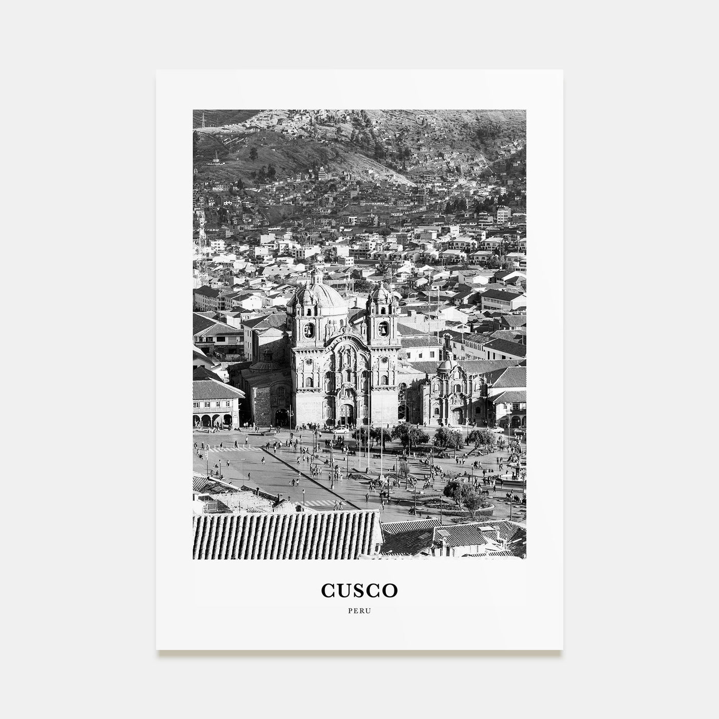 Cusco Portrait B&W Poster