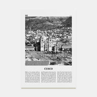 Cusco Travel B&W Poster
