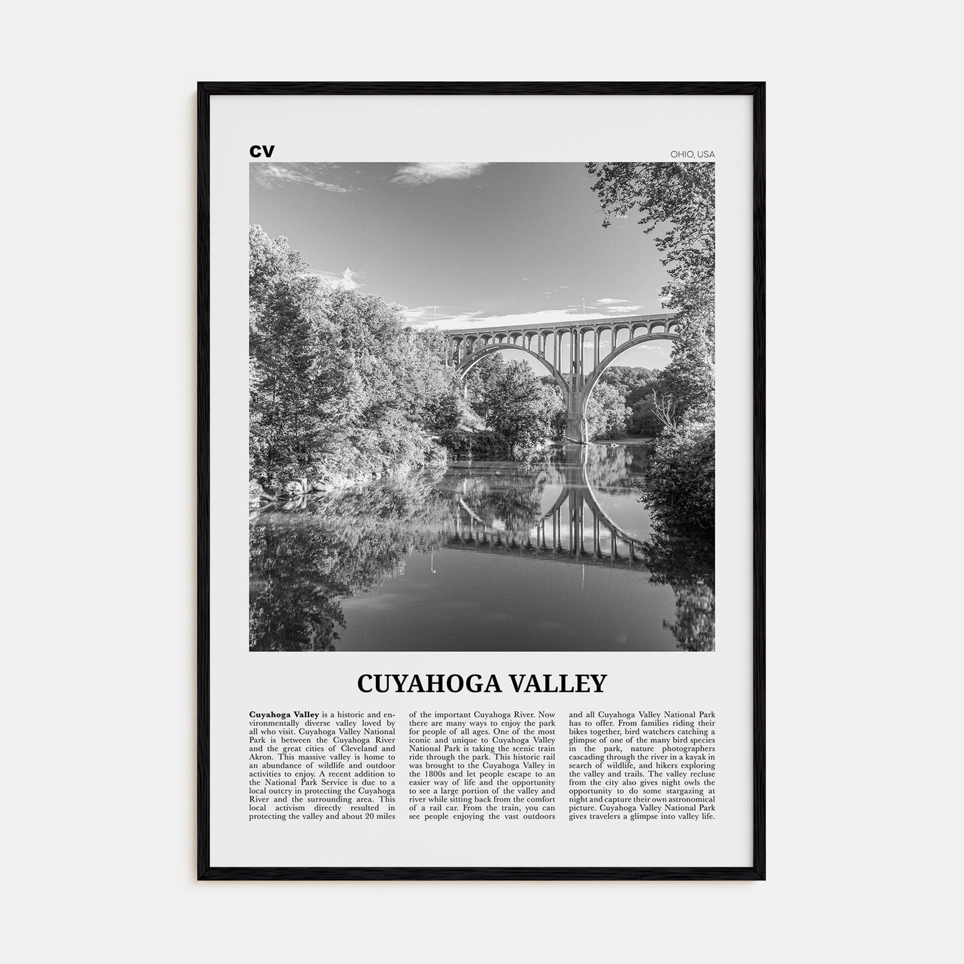 Cuyahoga Valley Travel B&W Poster