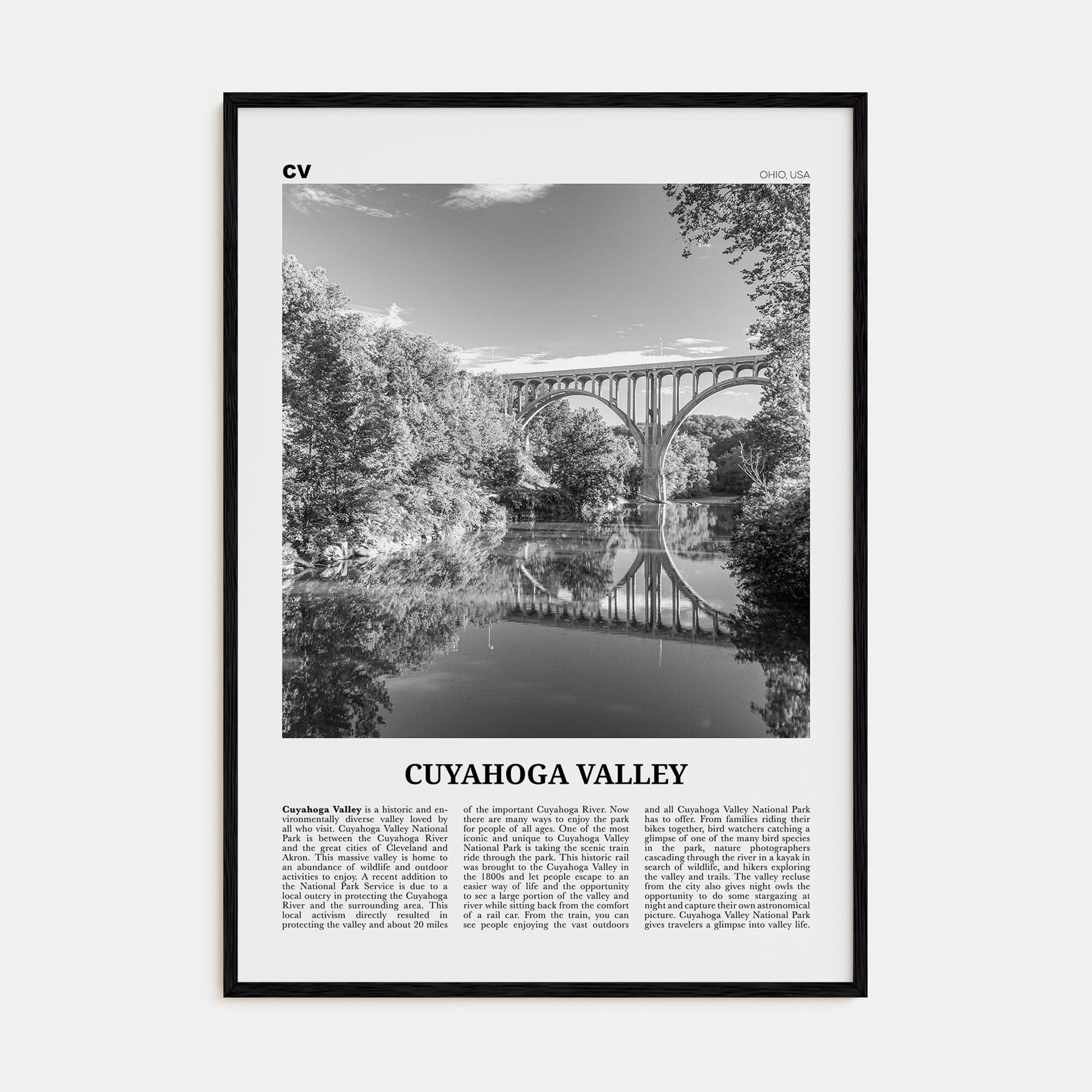 Cuyahoga Valley Travel B&W Poster