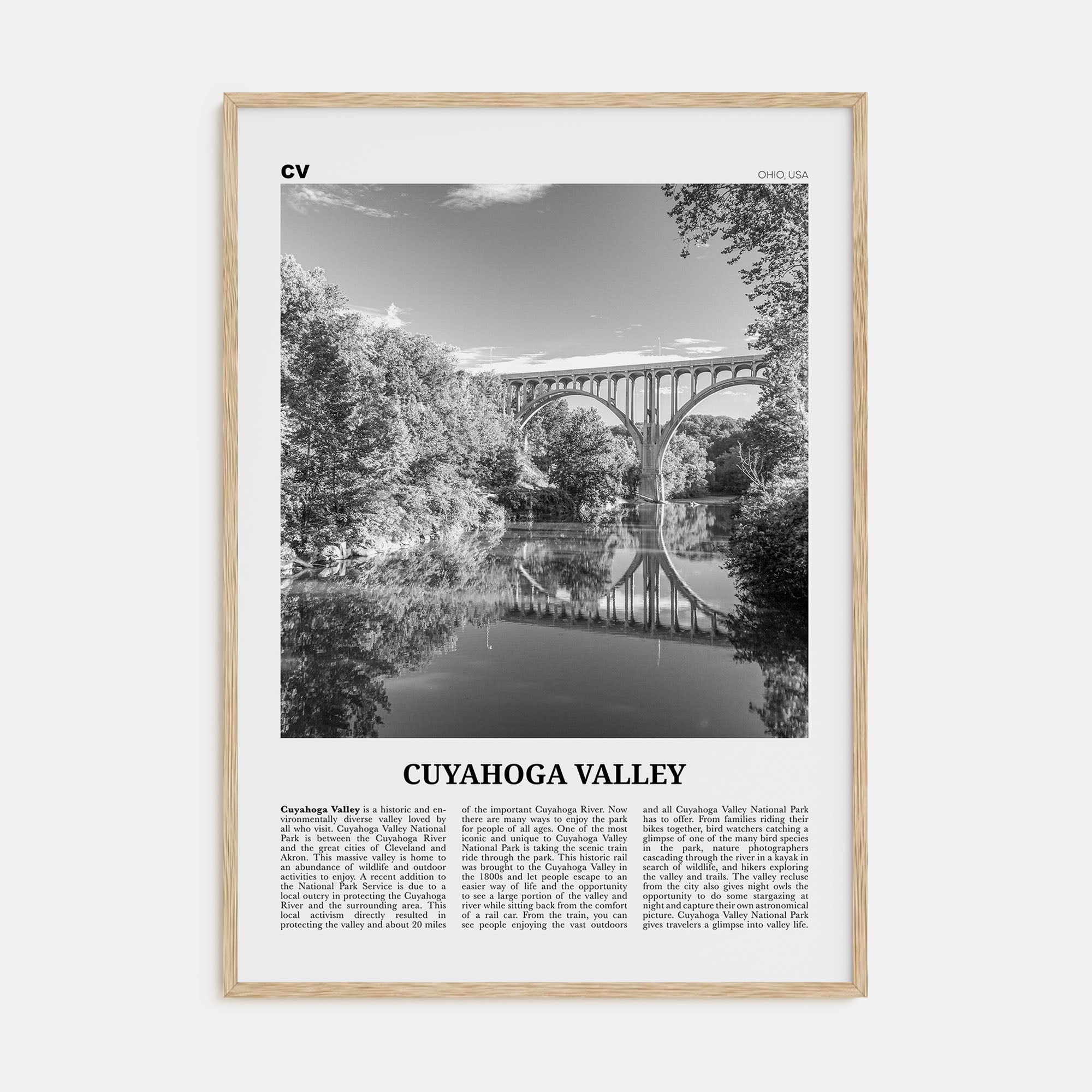Cuyahoga Valley Travel B&W Poster