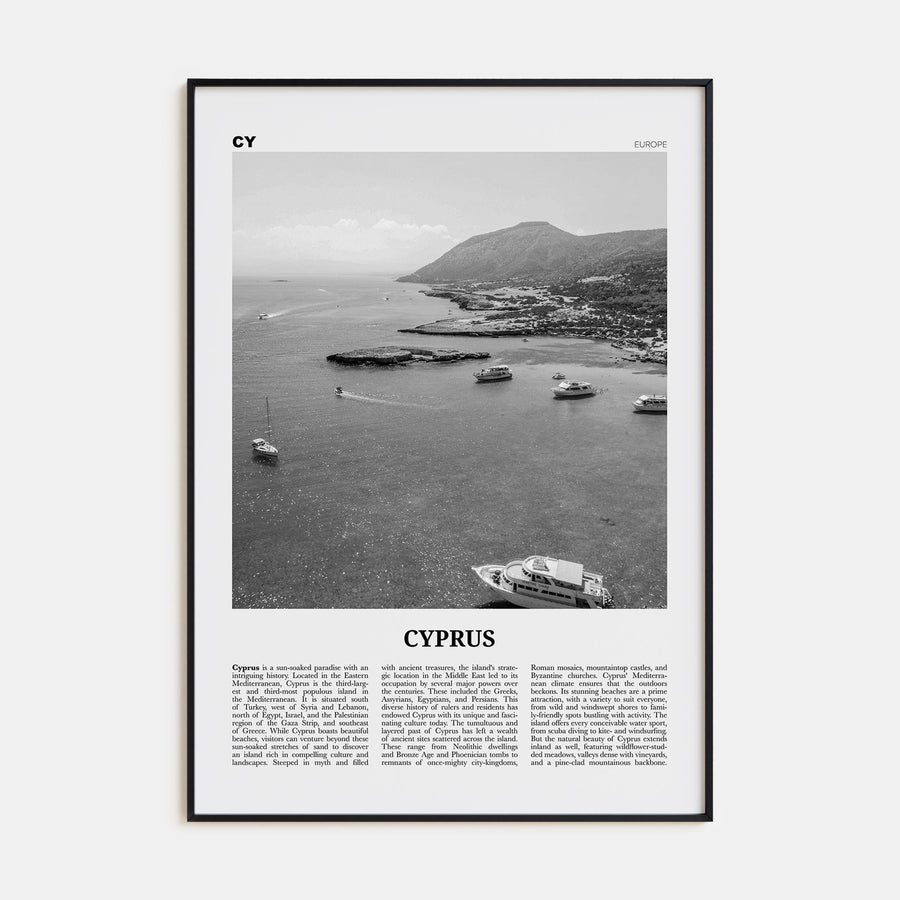 Cyprus Travel B&W Poster