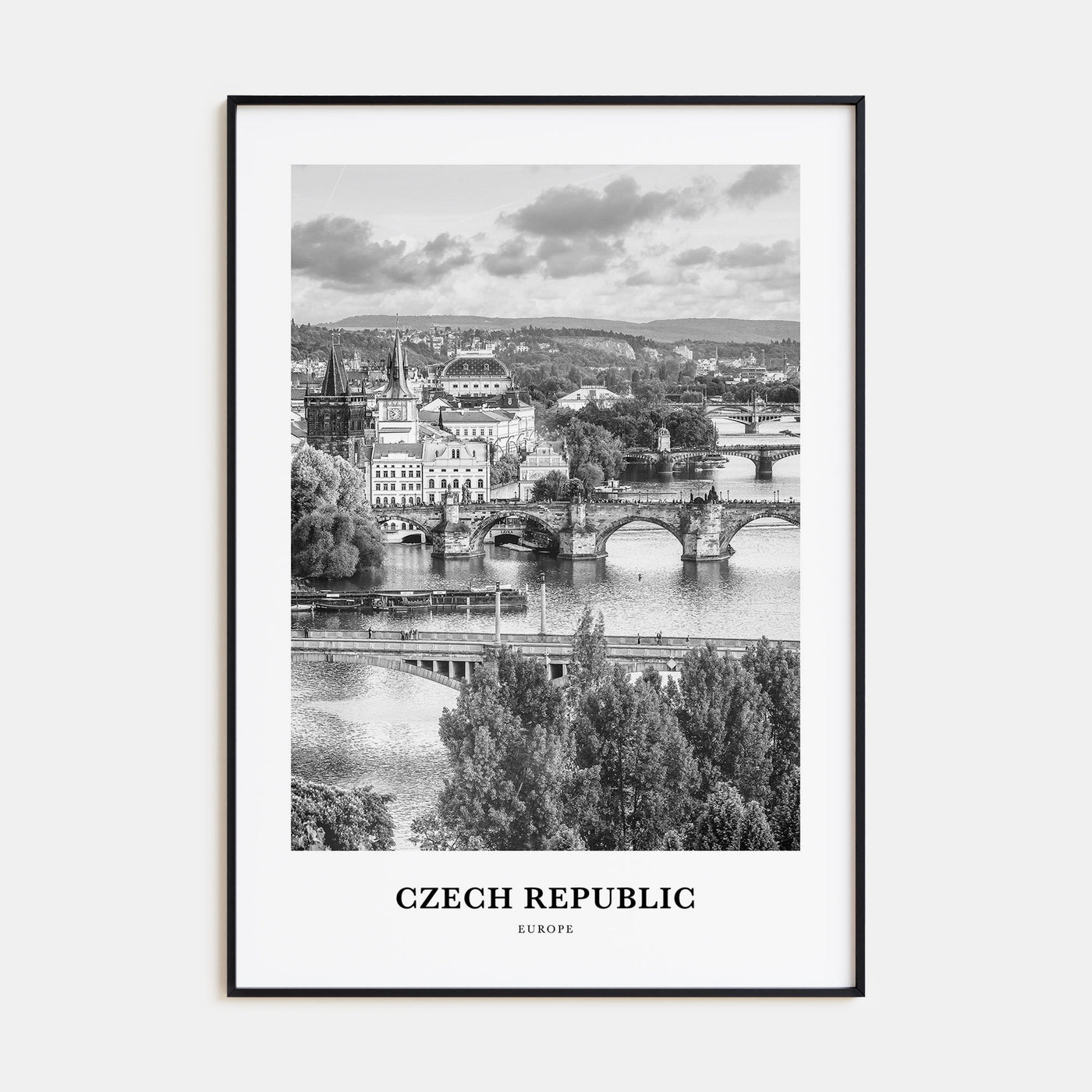 Czech Republic Portrait B&W Poster