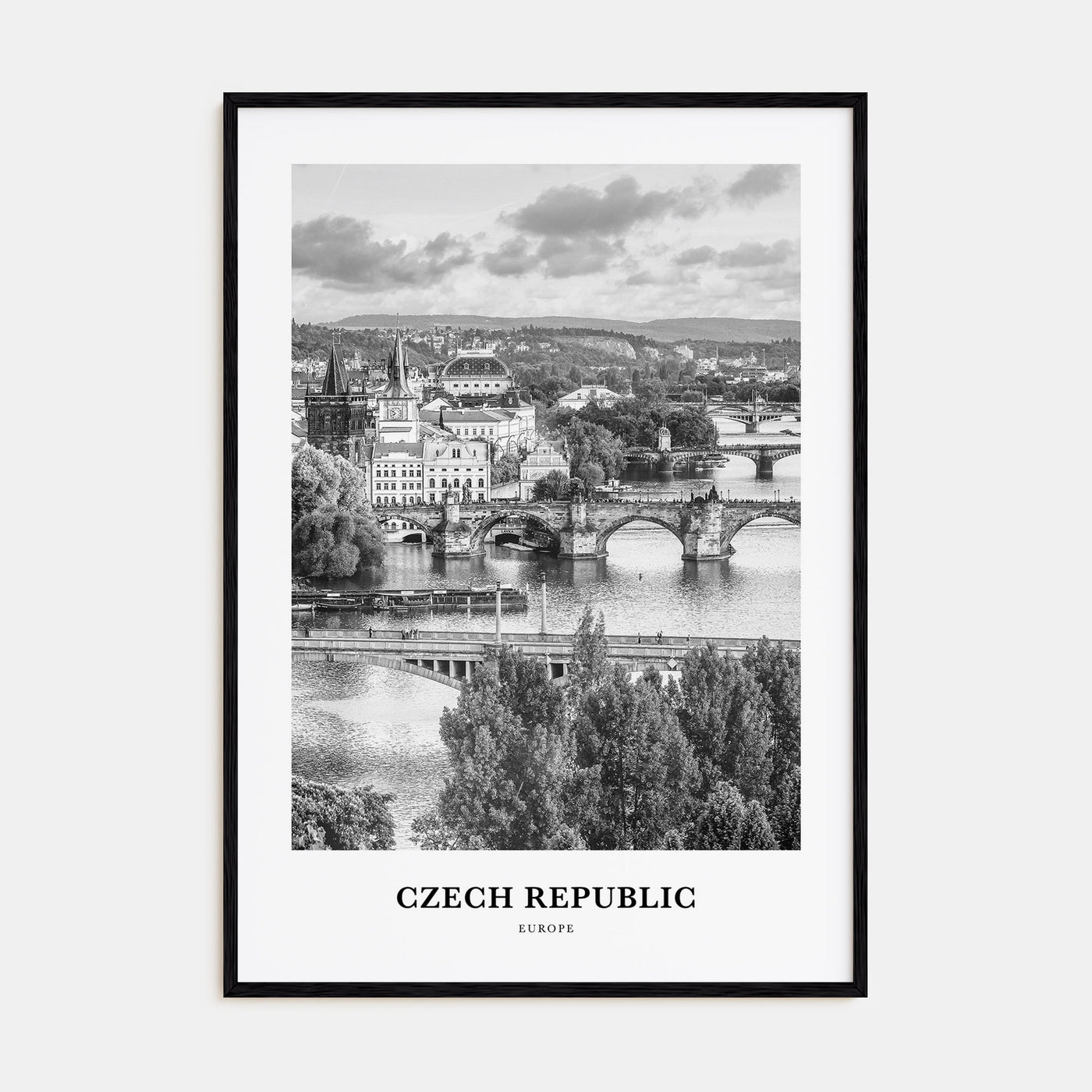 Czech Republic Portrait B&W Poster