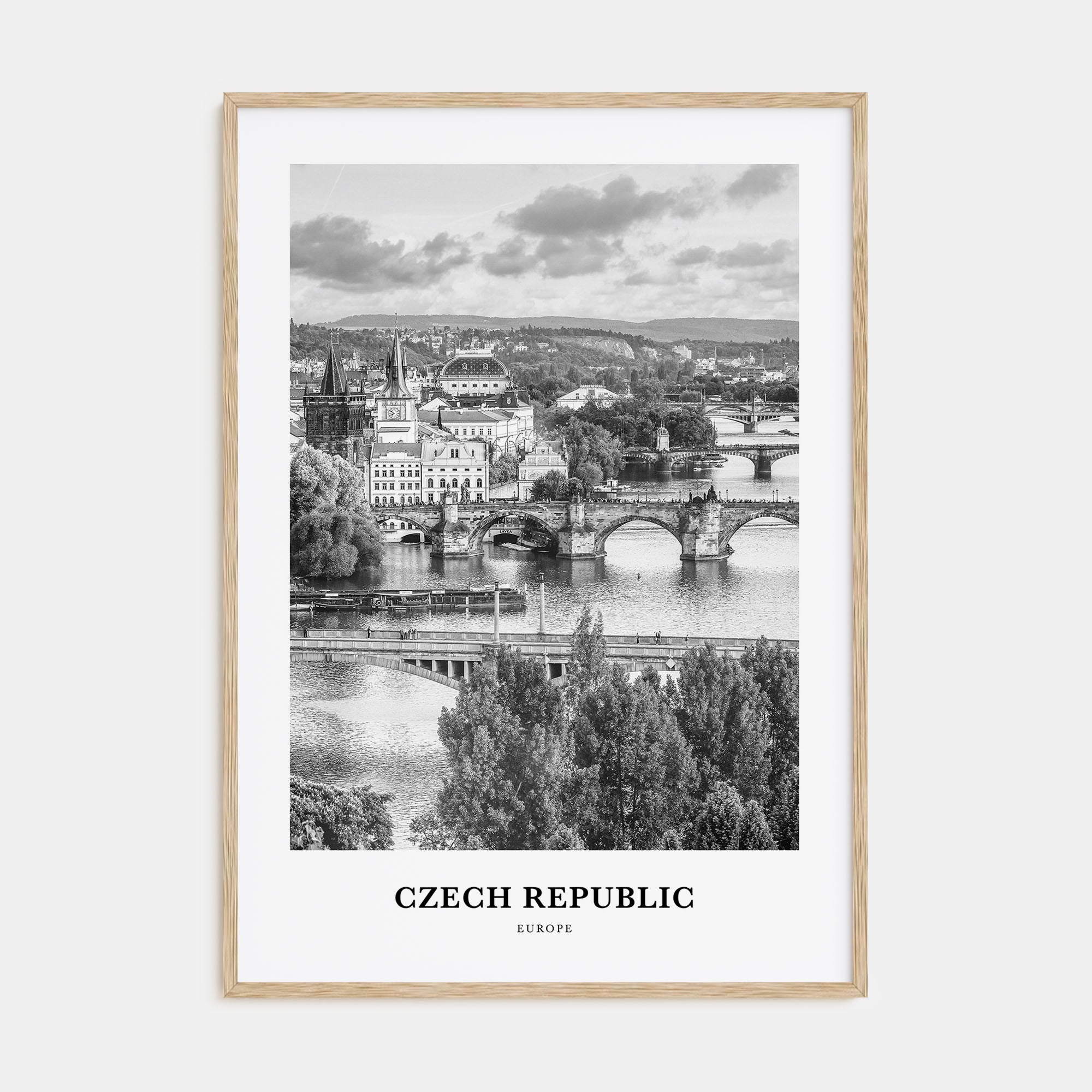 Czech Republic Portrait B&W Poster