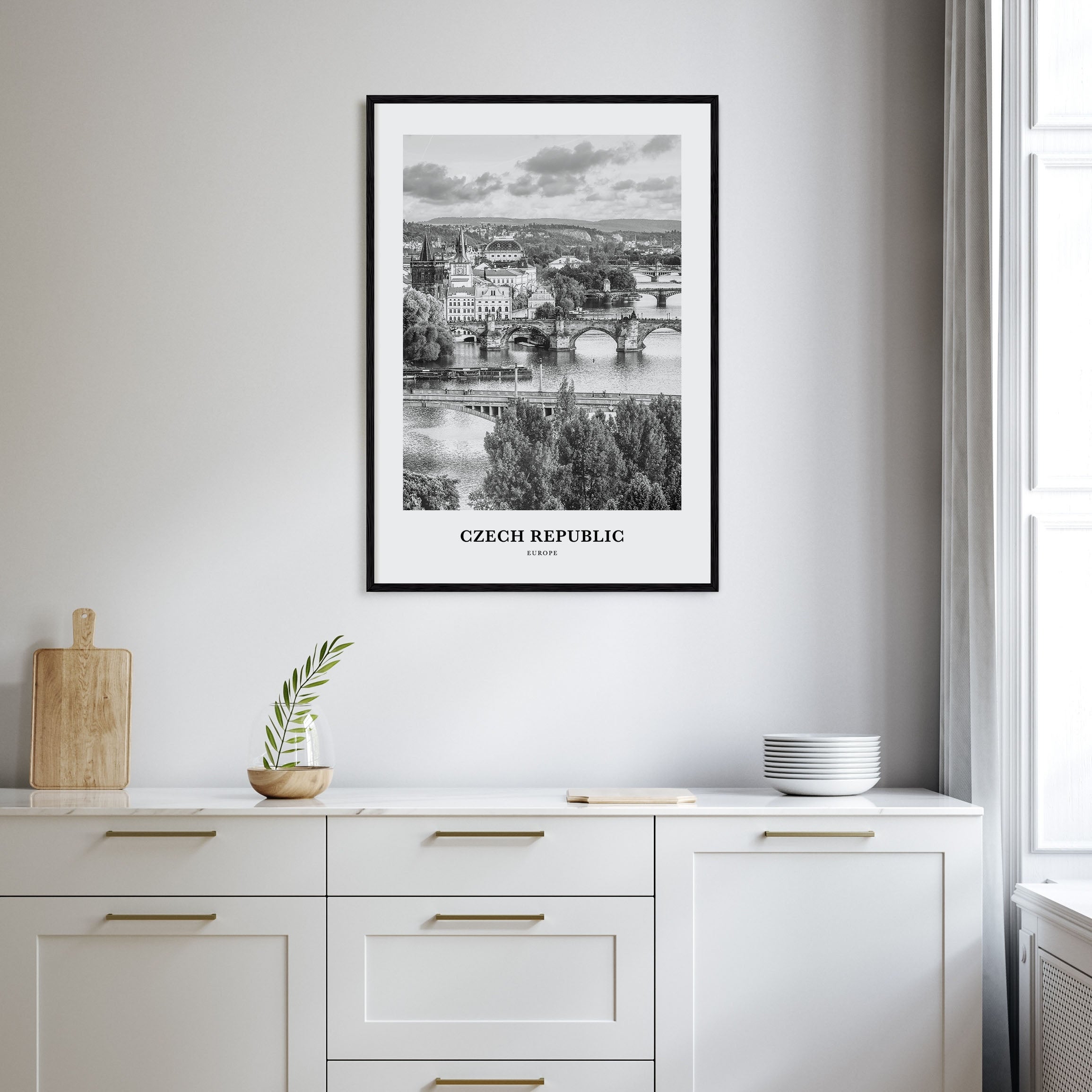 Czech Republic Portrait B&W Poster