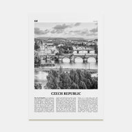 Czech Republic Travel B&W Poster