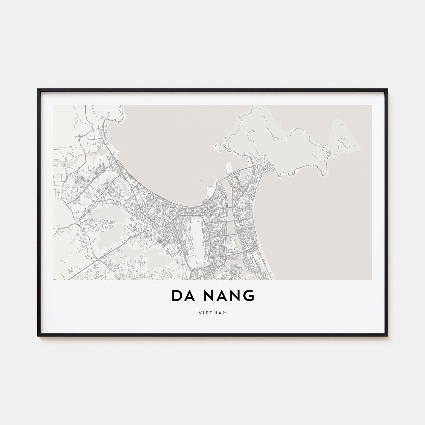 Da Nang Map Landscape Poster