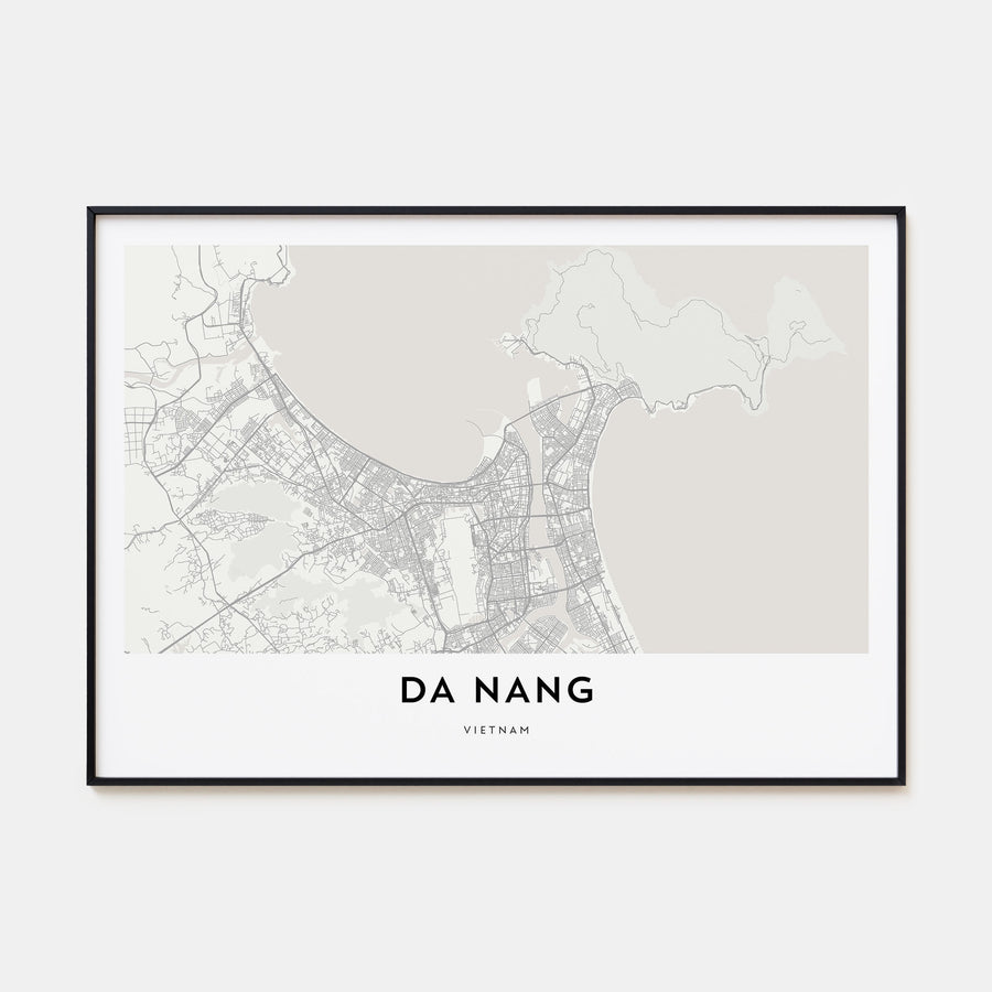 Da Nang Map Landscape Poster