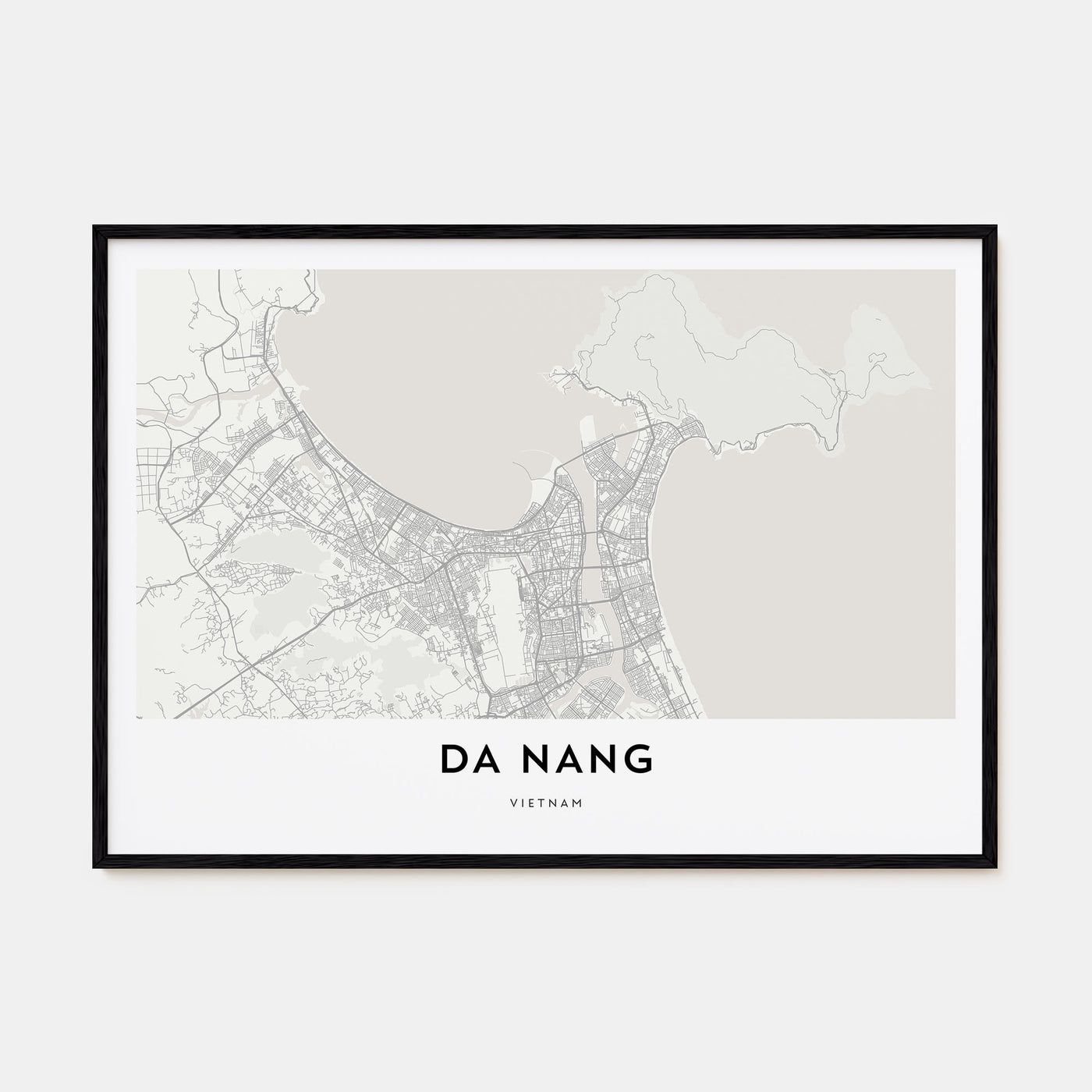 Da Nang Map Landscape Poster
