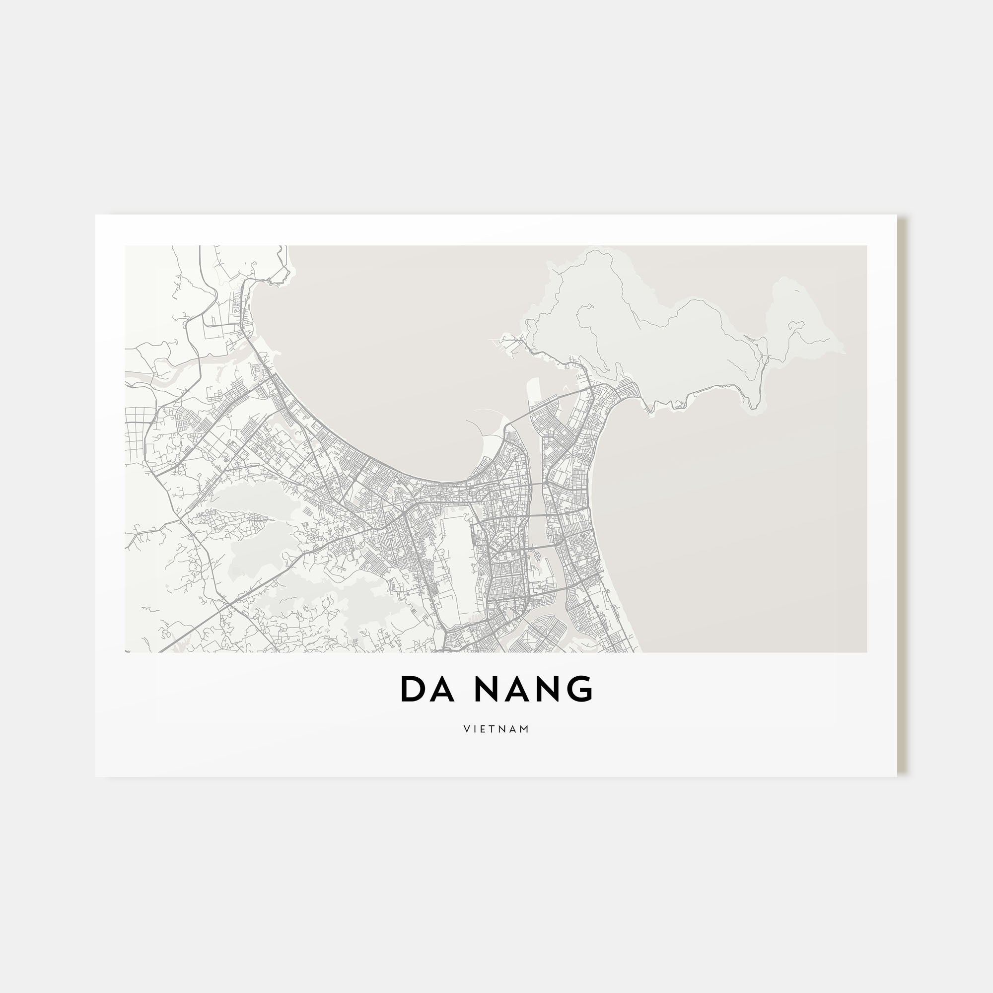 Da Nang Map Landscape Poster