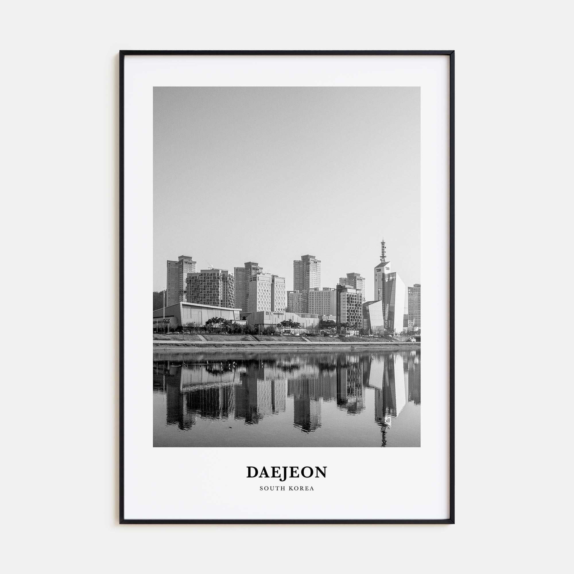 Daejeon Portrait B&W Poster