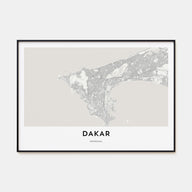 Dakar Map Landscape Poster