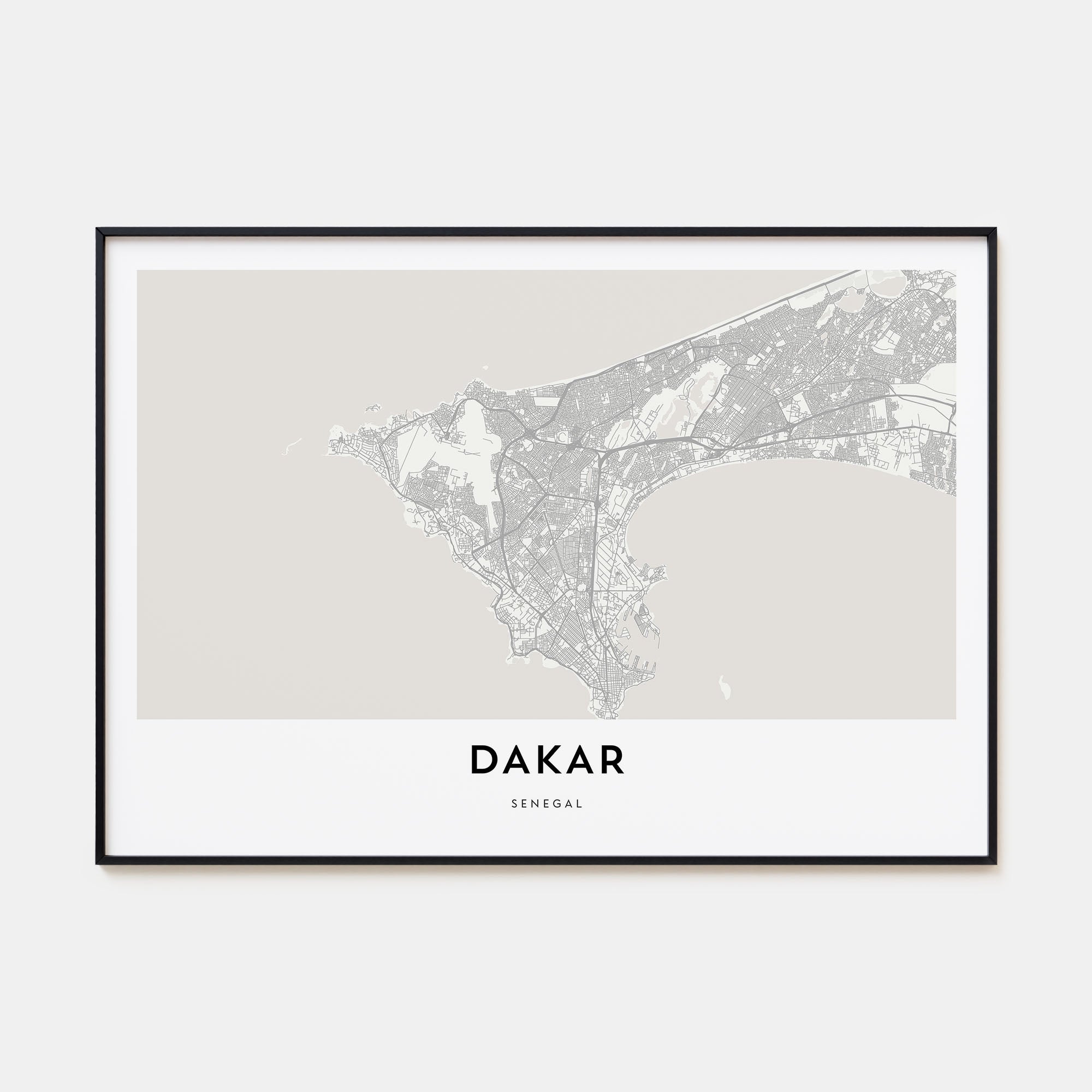 Dakar Map Landscape Poster