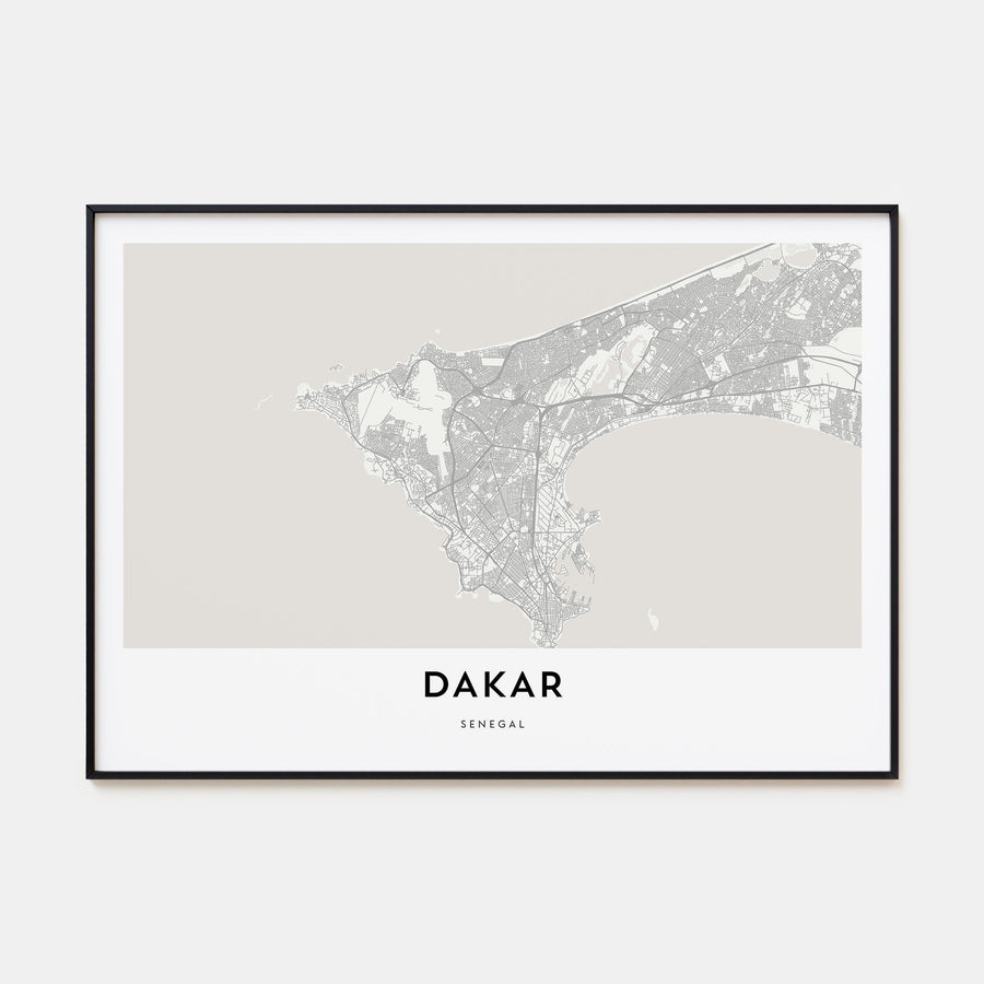 Dakar Map Landscape Poster