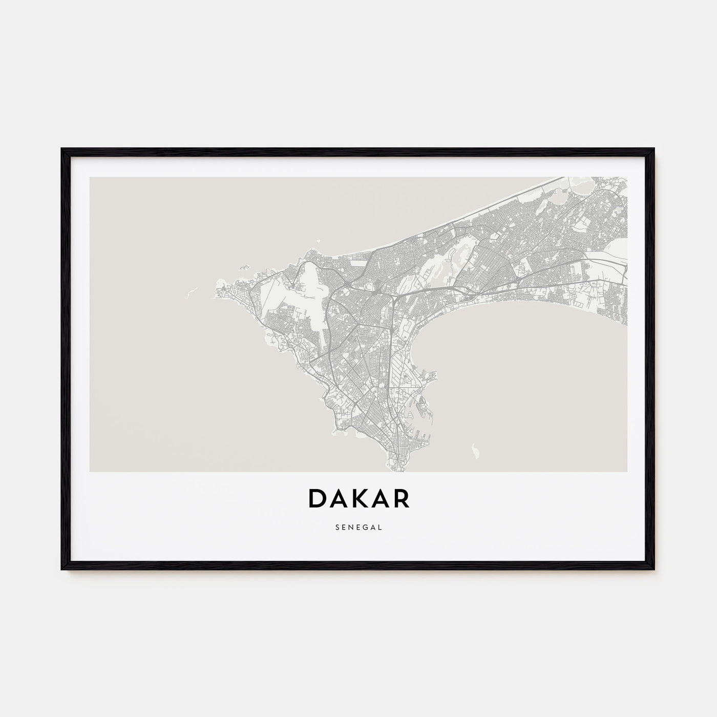 Dakar Map Landscape Poster