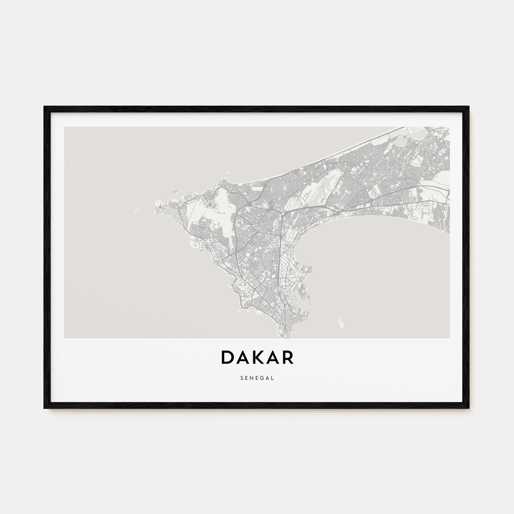 Dakar Map Landscape Poster