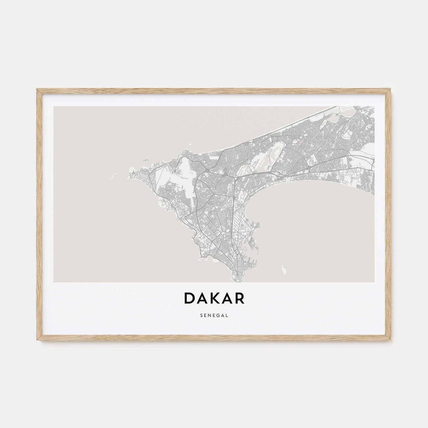 Dakar Map Landscape Poster