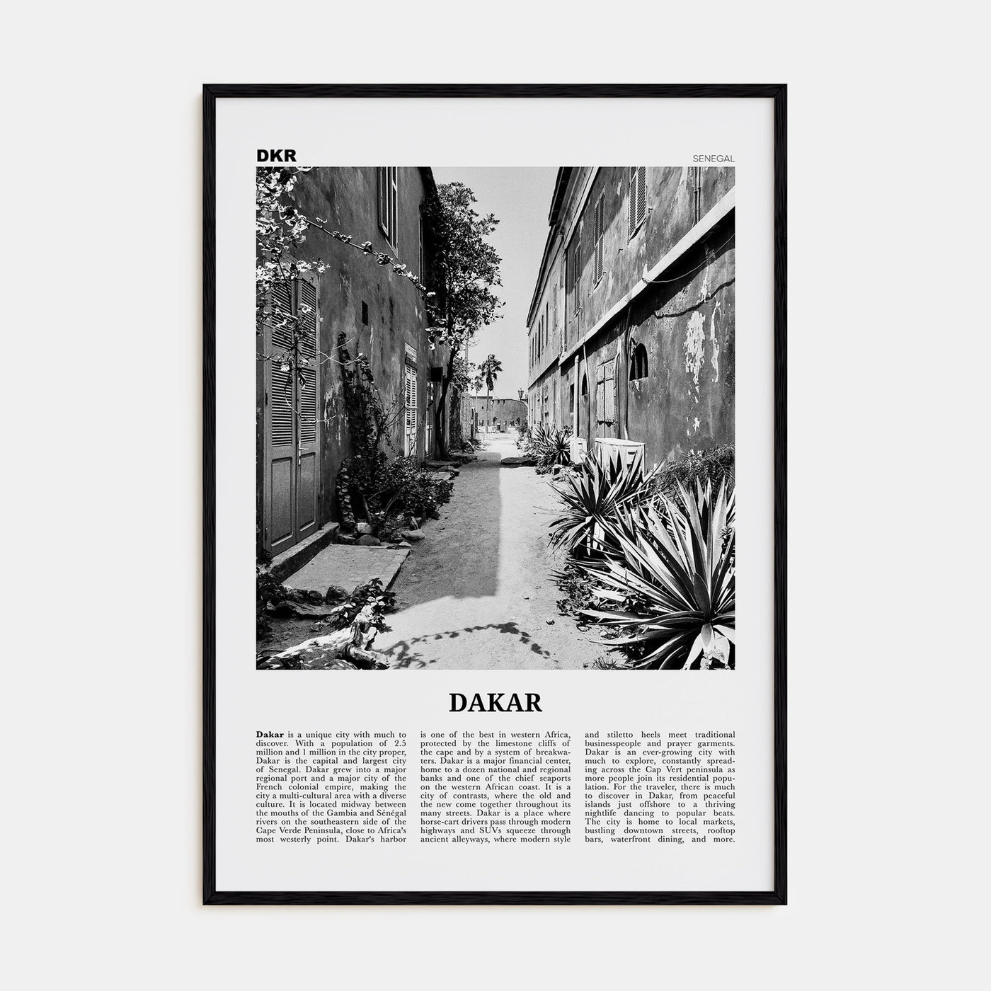 Dakar Travel B&W No 1 Poster