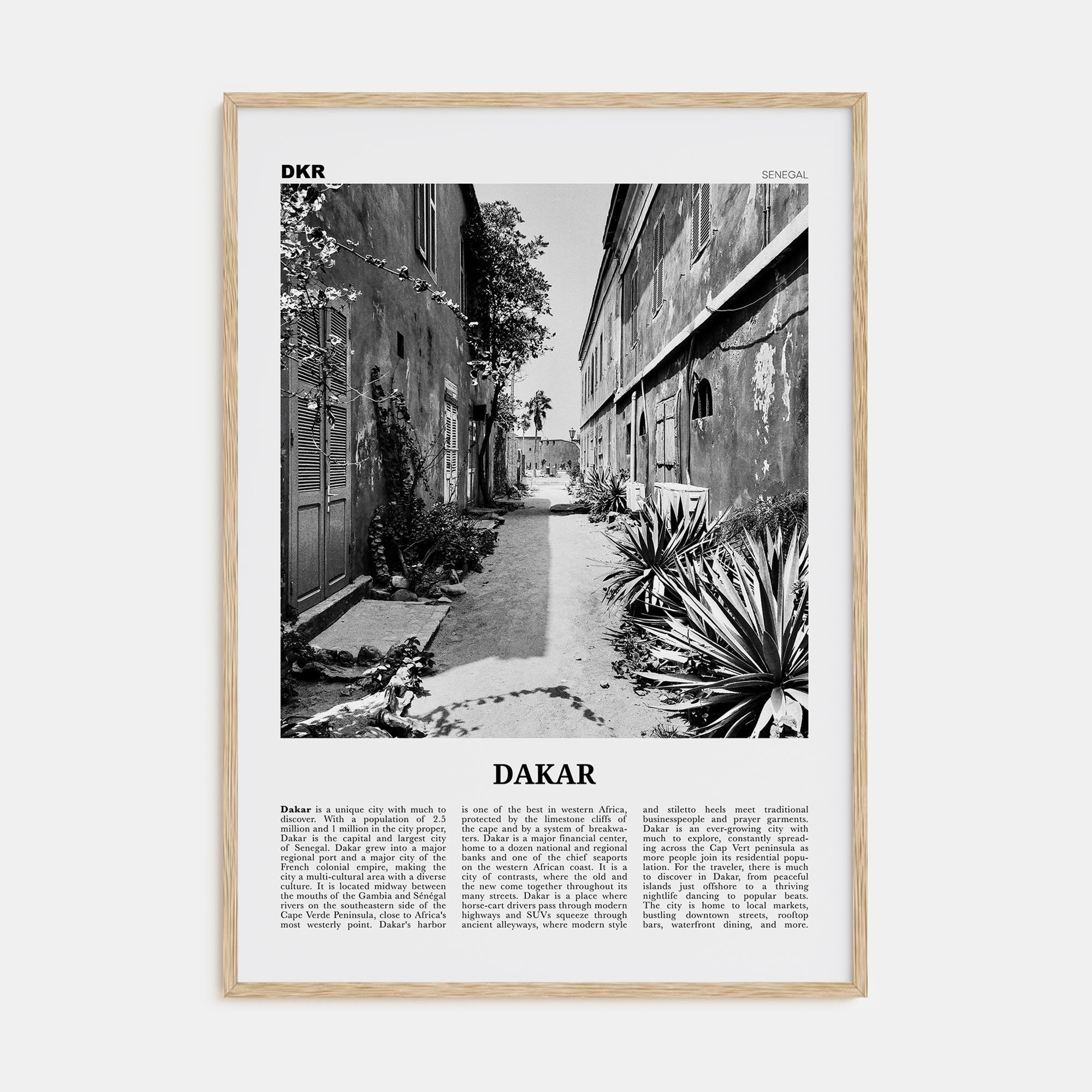 Dakar Travel B&W No 1 Poster