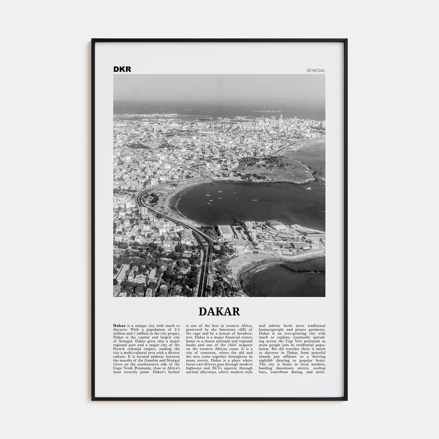 Dakar Travel B&W No 2 Poster