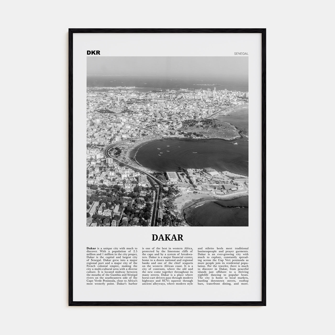 Dakar Travel B&W No 2 Poster