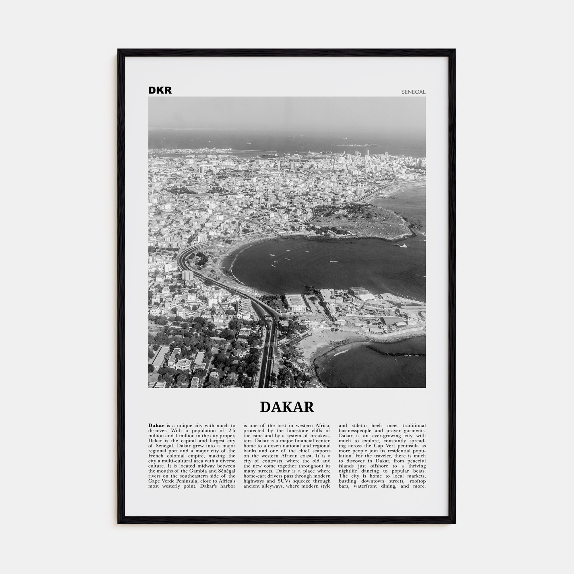 Dakar Travel B&W No 2 Poster