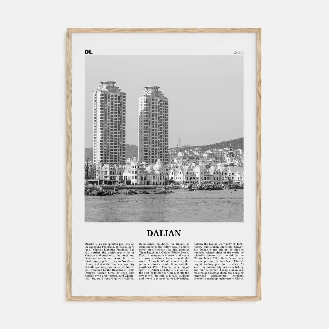 Dalian Travel B&W Poster
