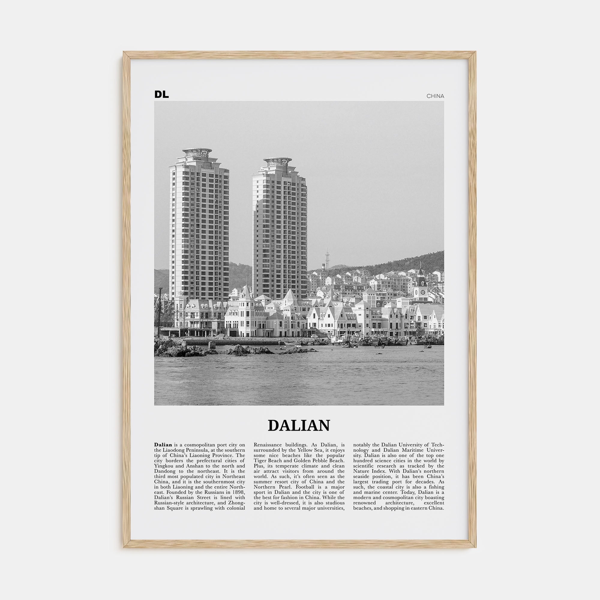Dalian Travel B&W Poster