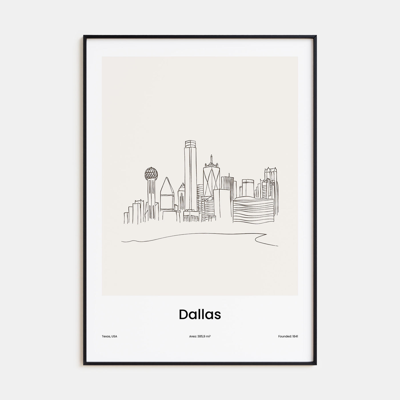 Dallas Drawn Poster