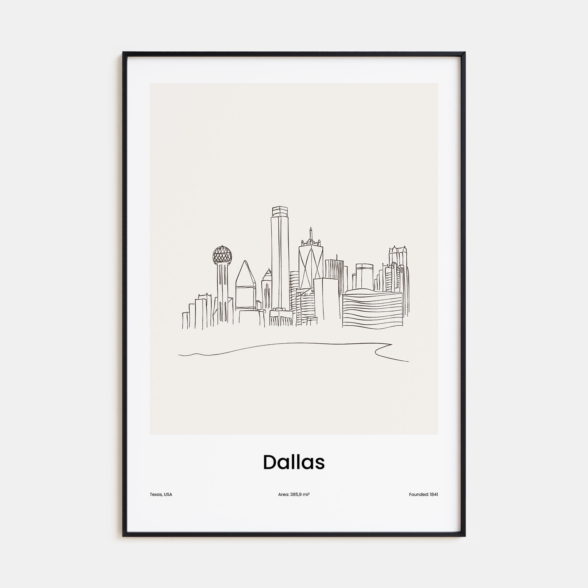 Dallas Drawn Poster