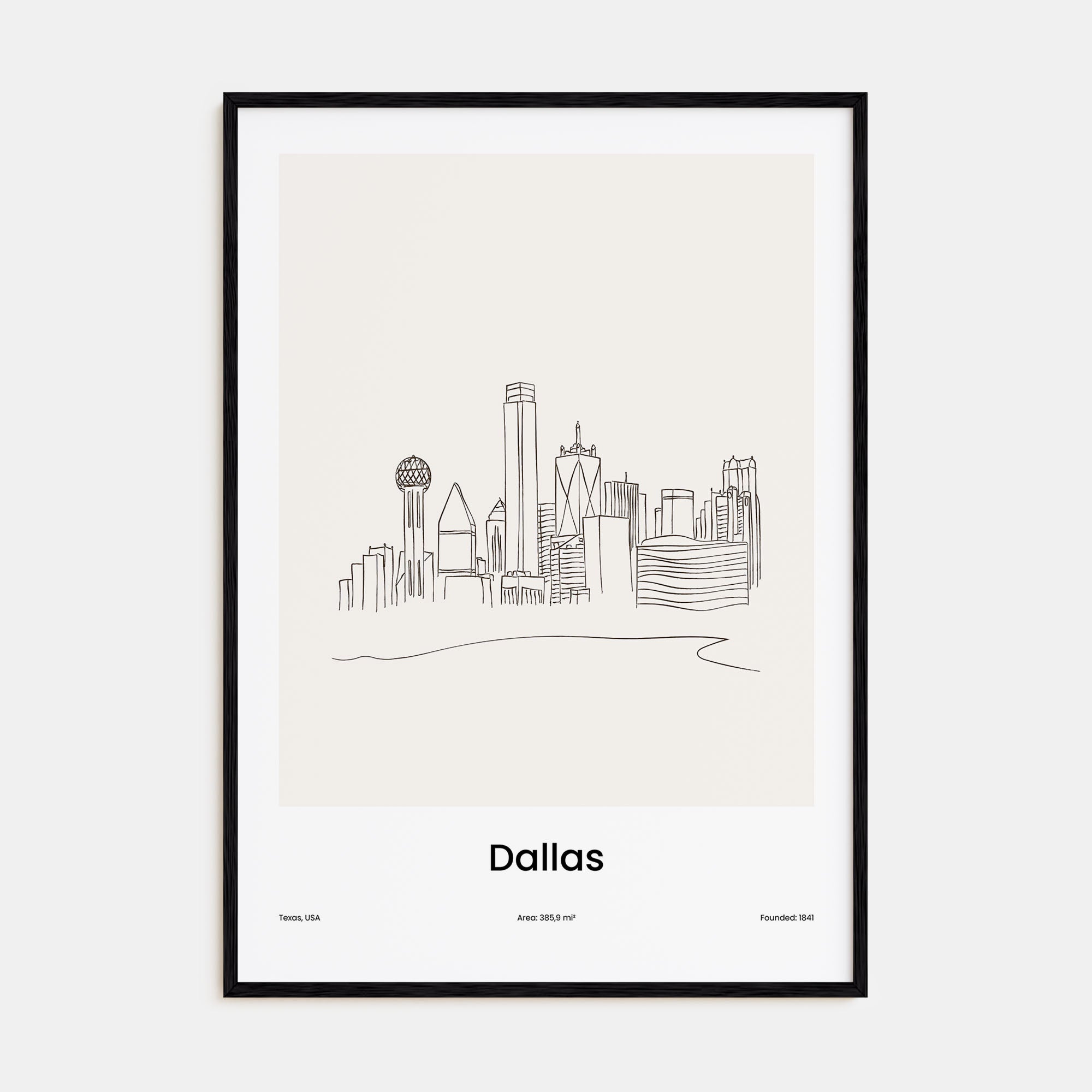 Dallas Drawn Poster