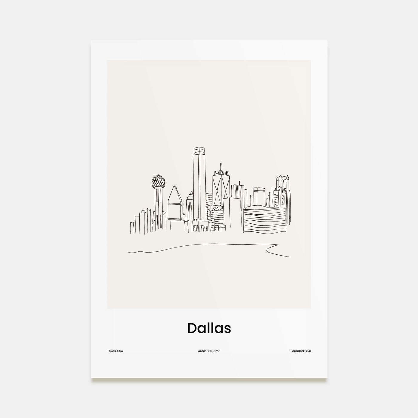 Dallas Drawn Poster