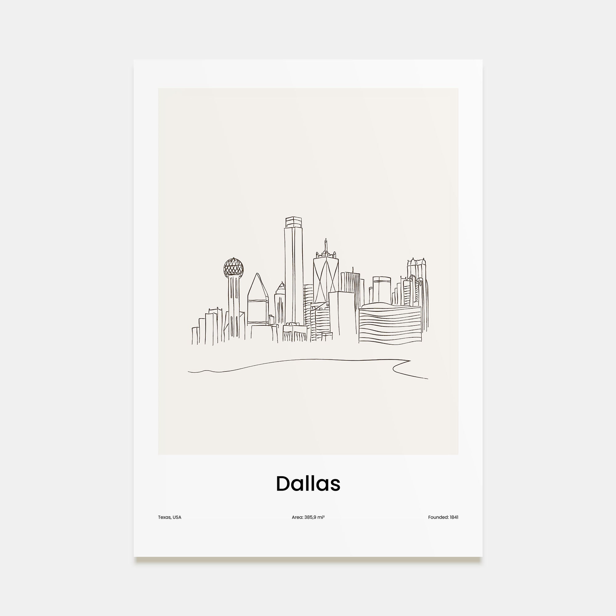 Dallas Drawn Poster