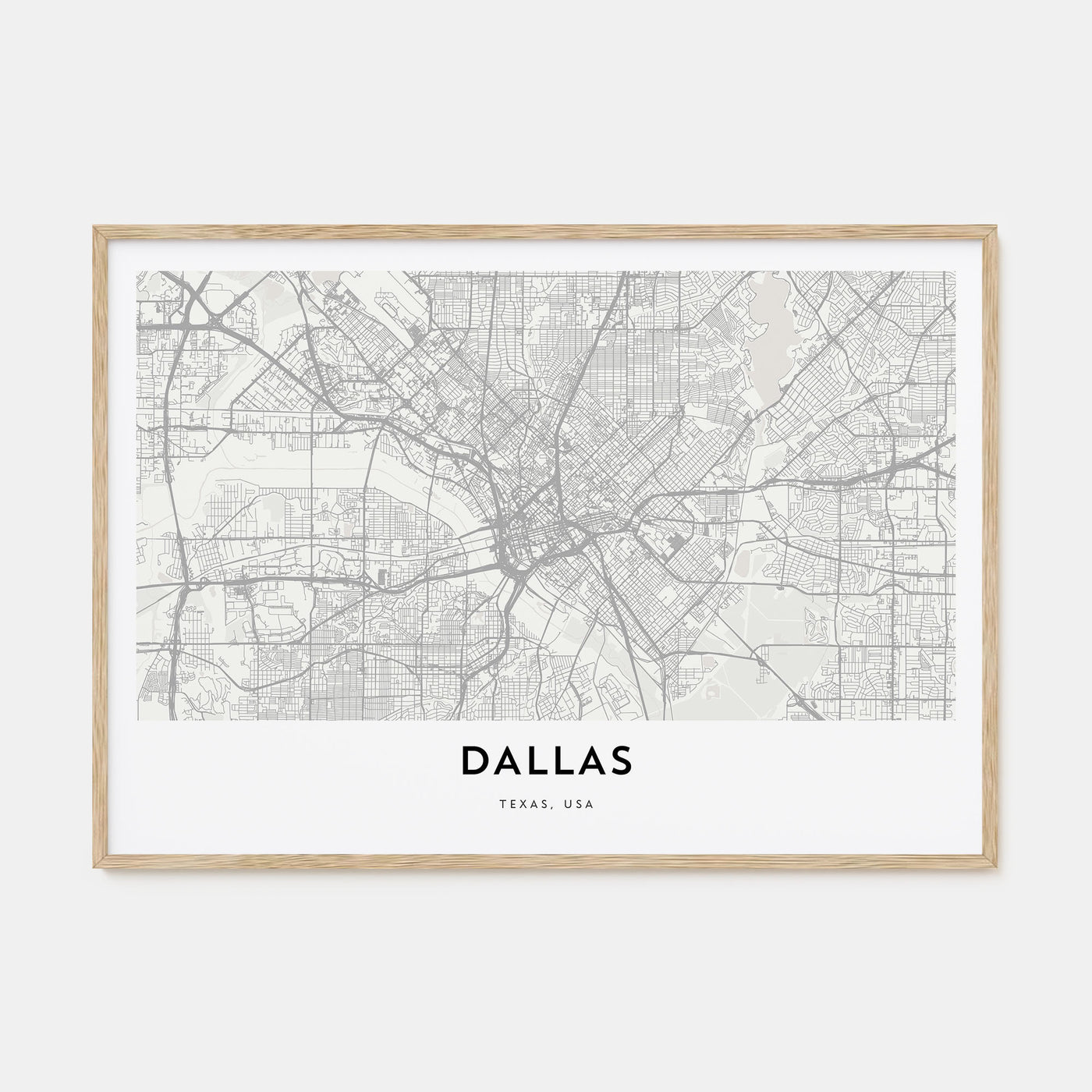Dallas Map Landscape Poster