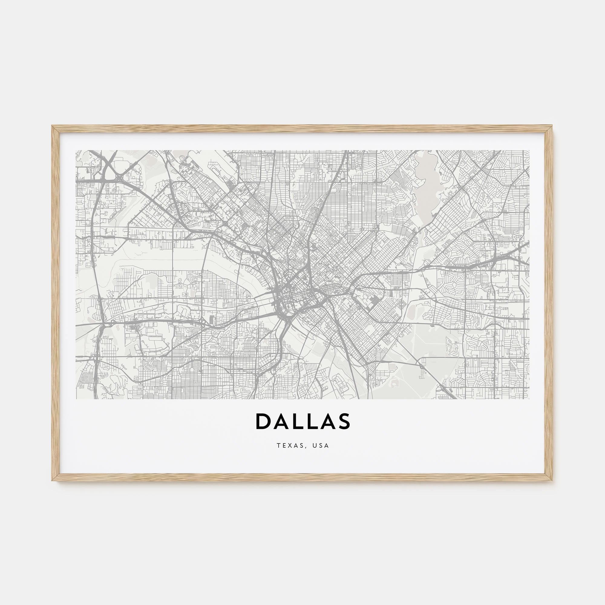 Dallas Map Landscape Poster