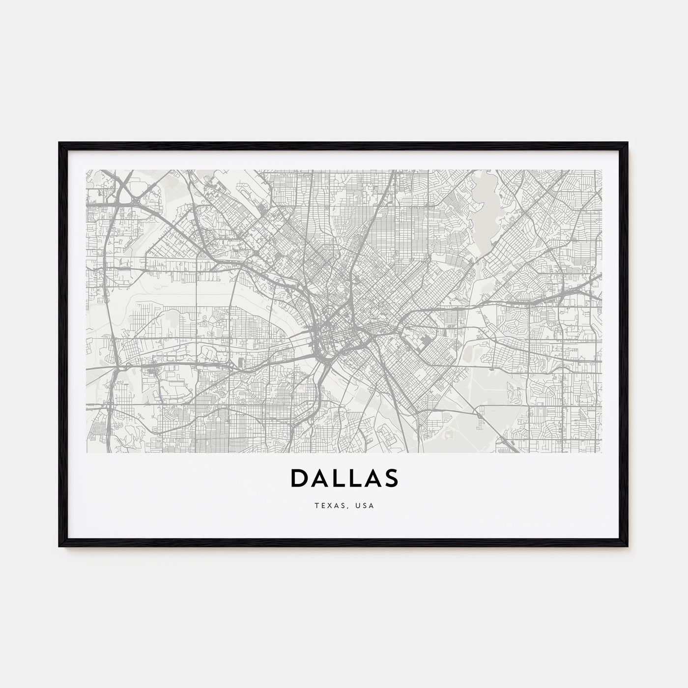 Dallas Map Landscape Poster