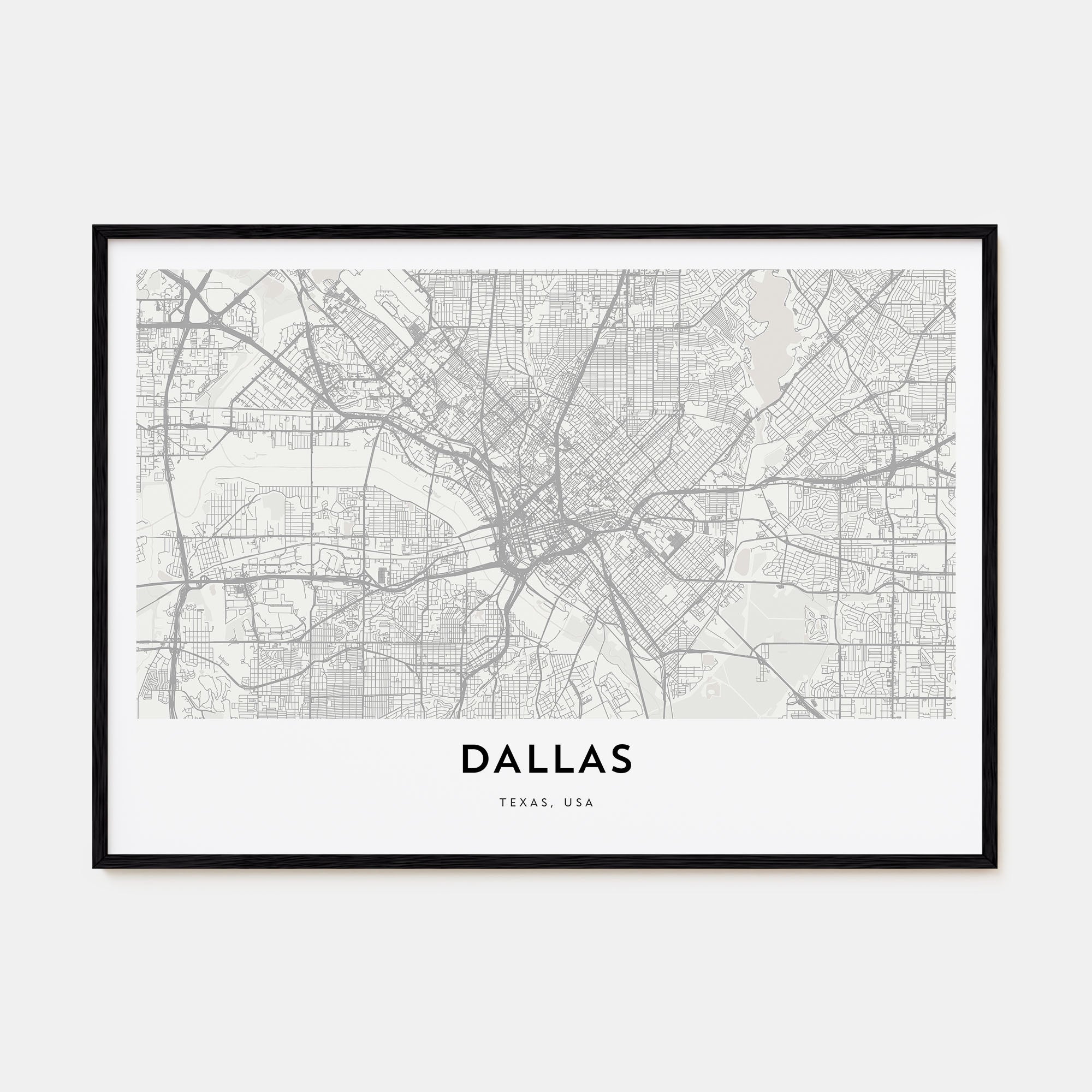 Dallas Map Landscape Poster