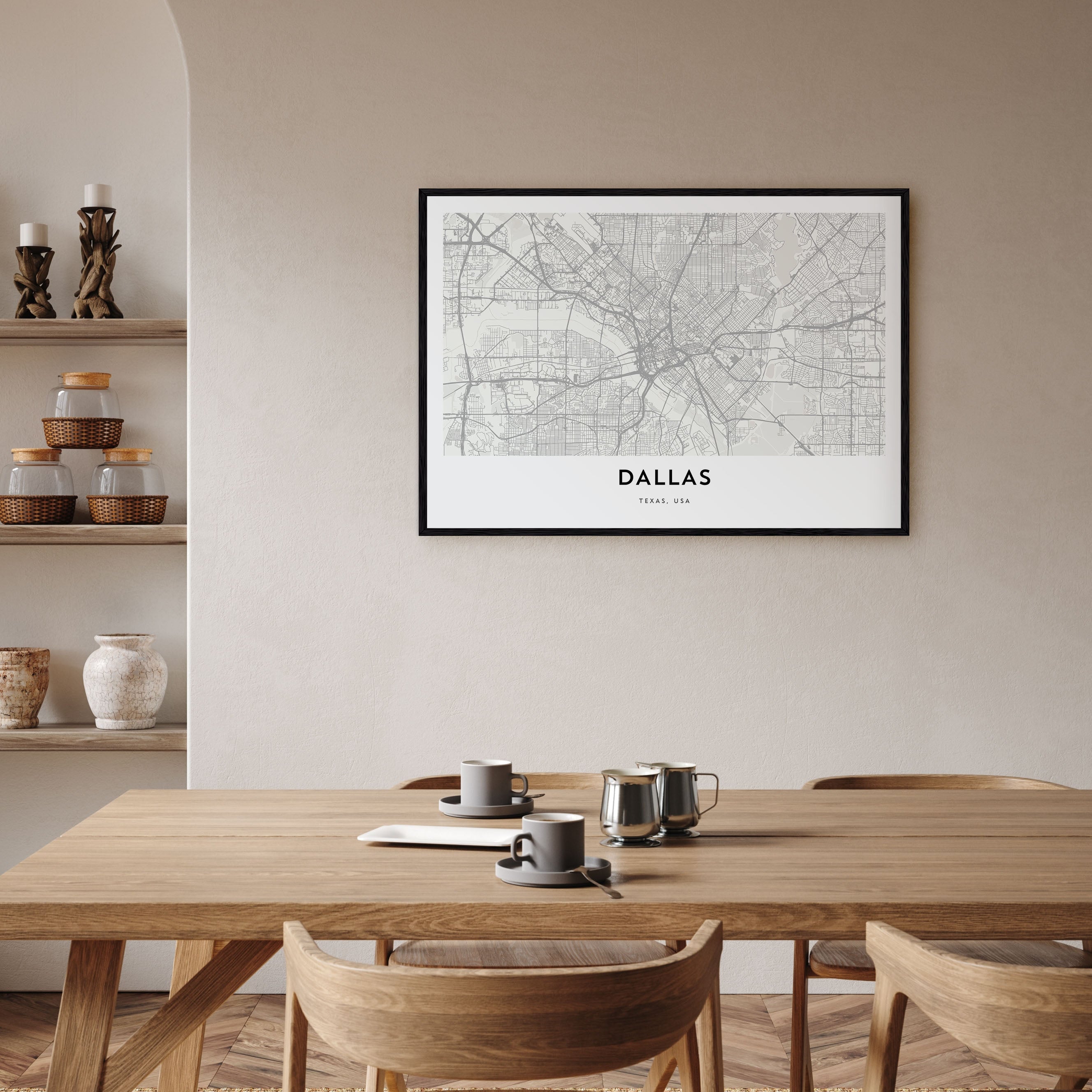 Dallas Map Landscape Poster