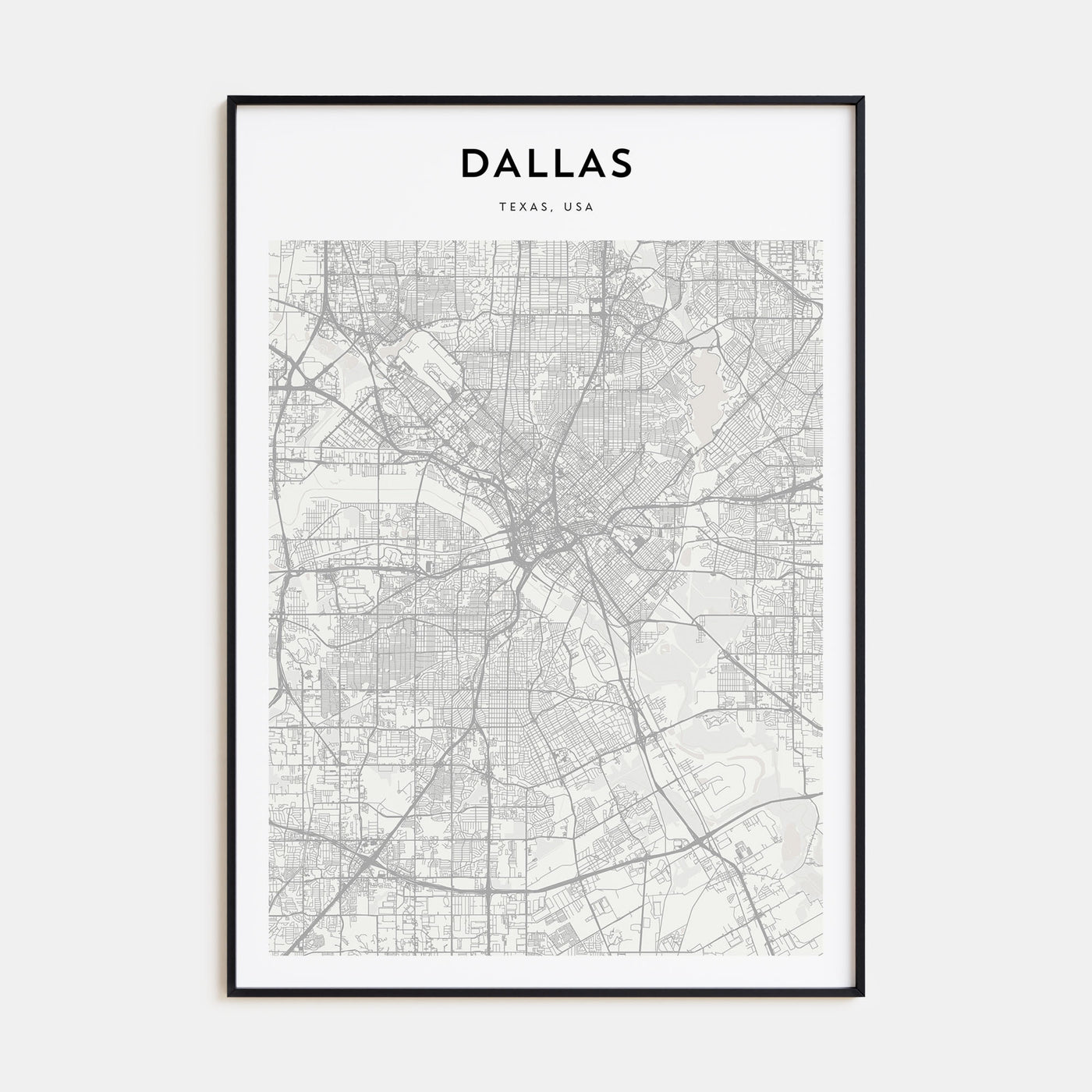 Dallas Map Portrait Poster