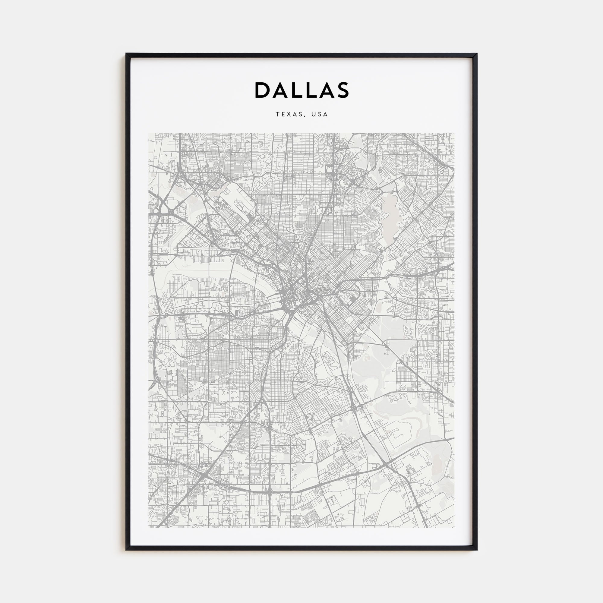 Dallas Map Portrait Poster