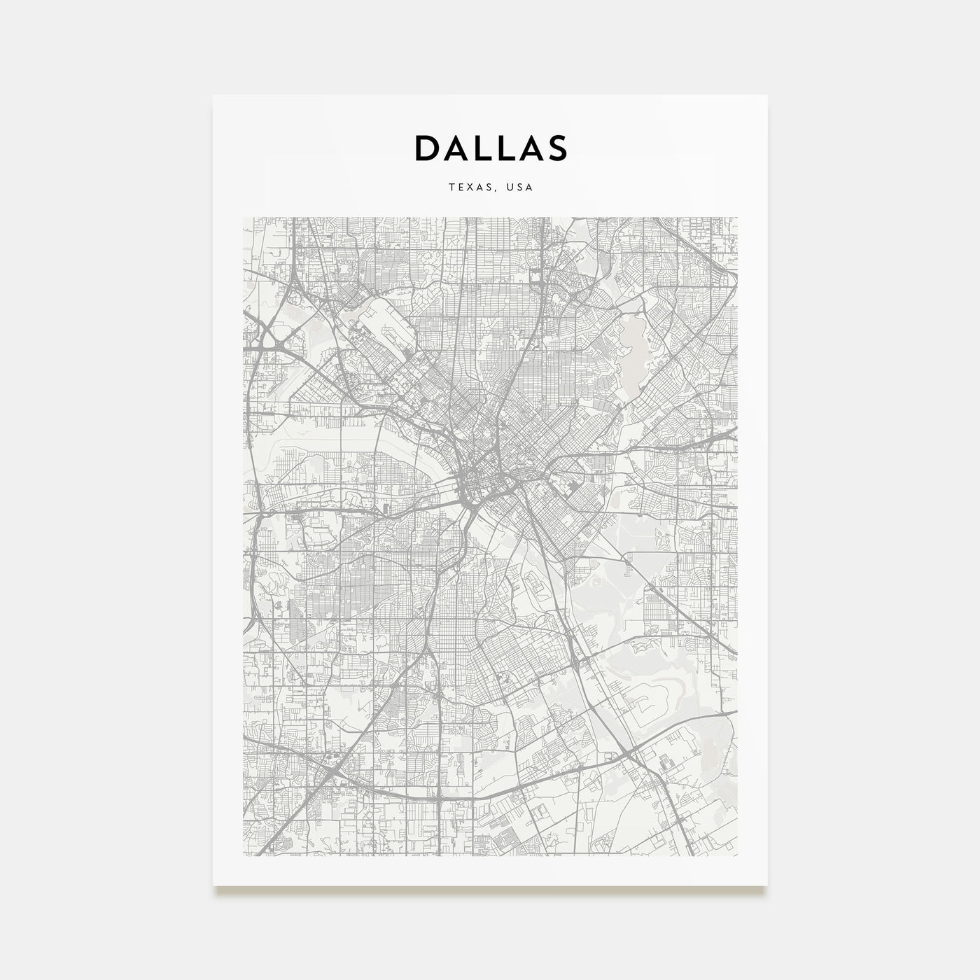 Dallas Map Portrait Poster