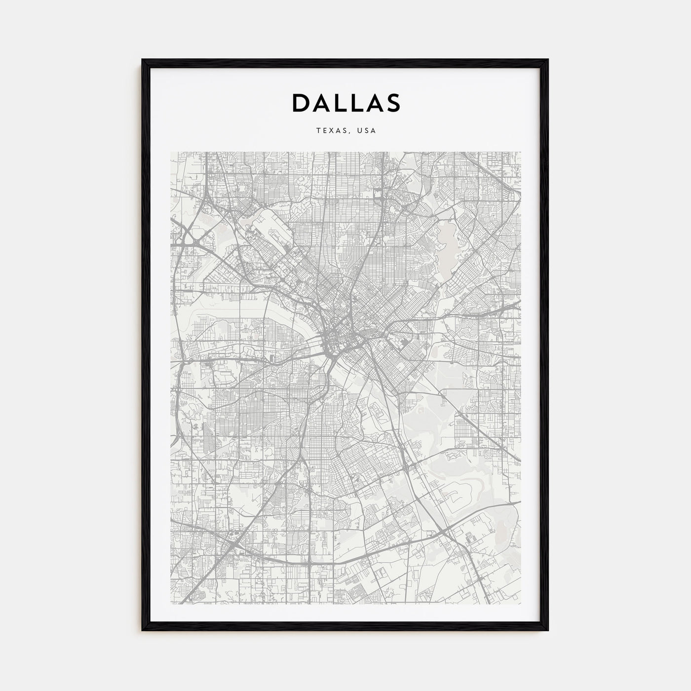 Dallas Map Portrait Poster