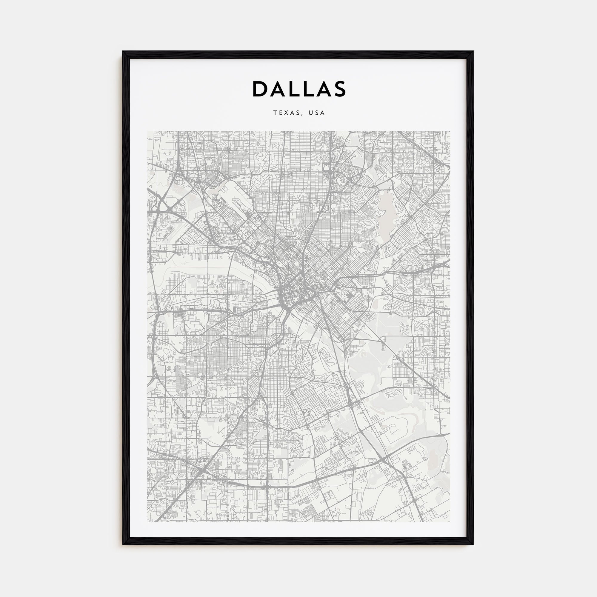Dallas Map Portrait Poster