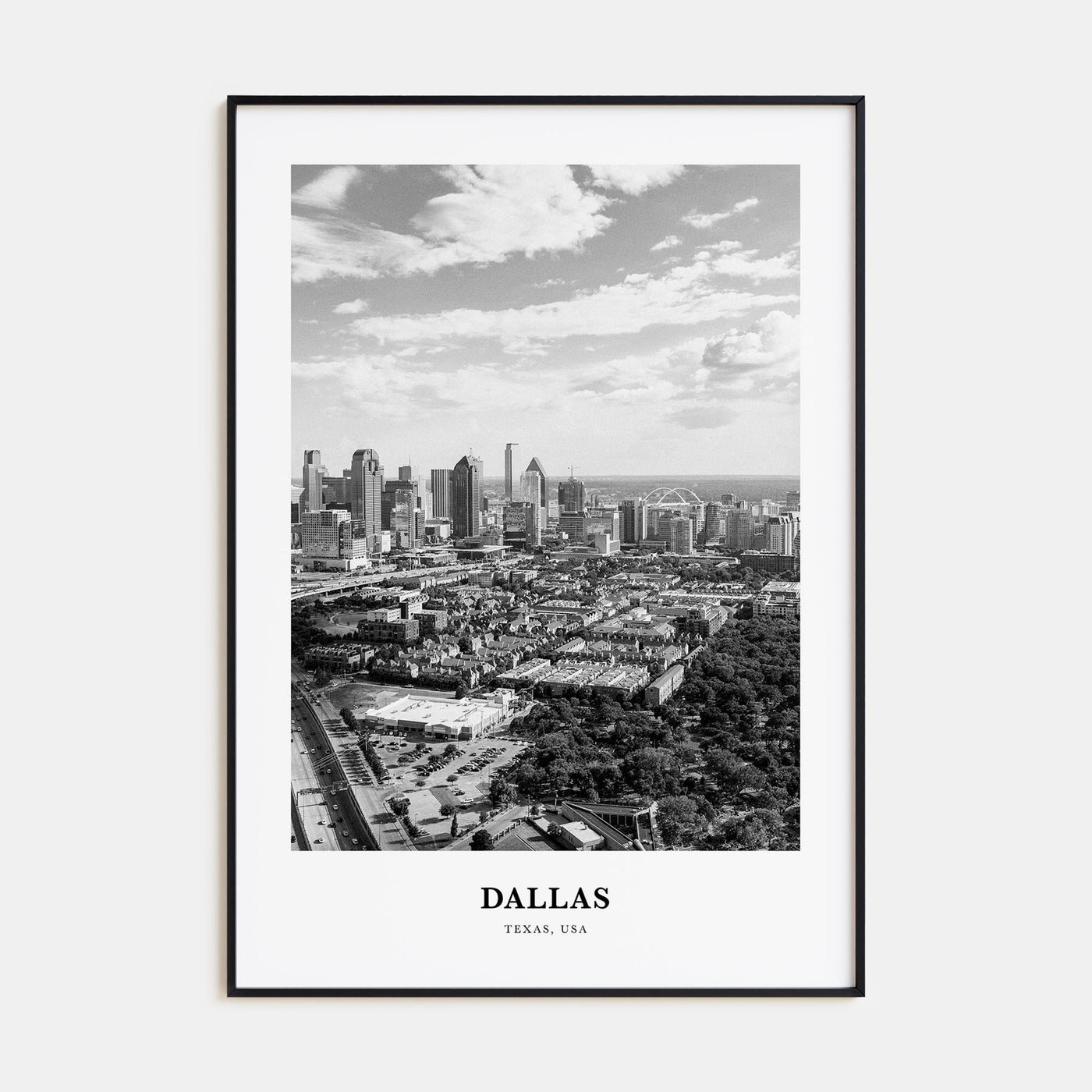 Dallas Portrait B&W No 3 Poster
