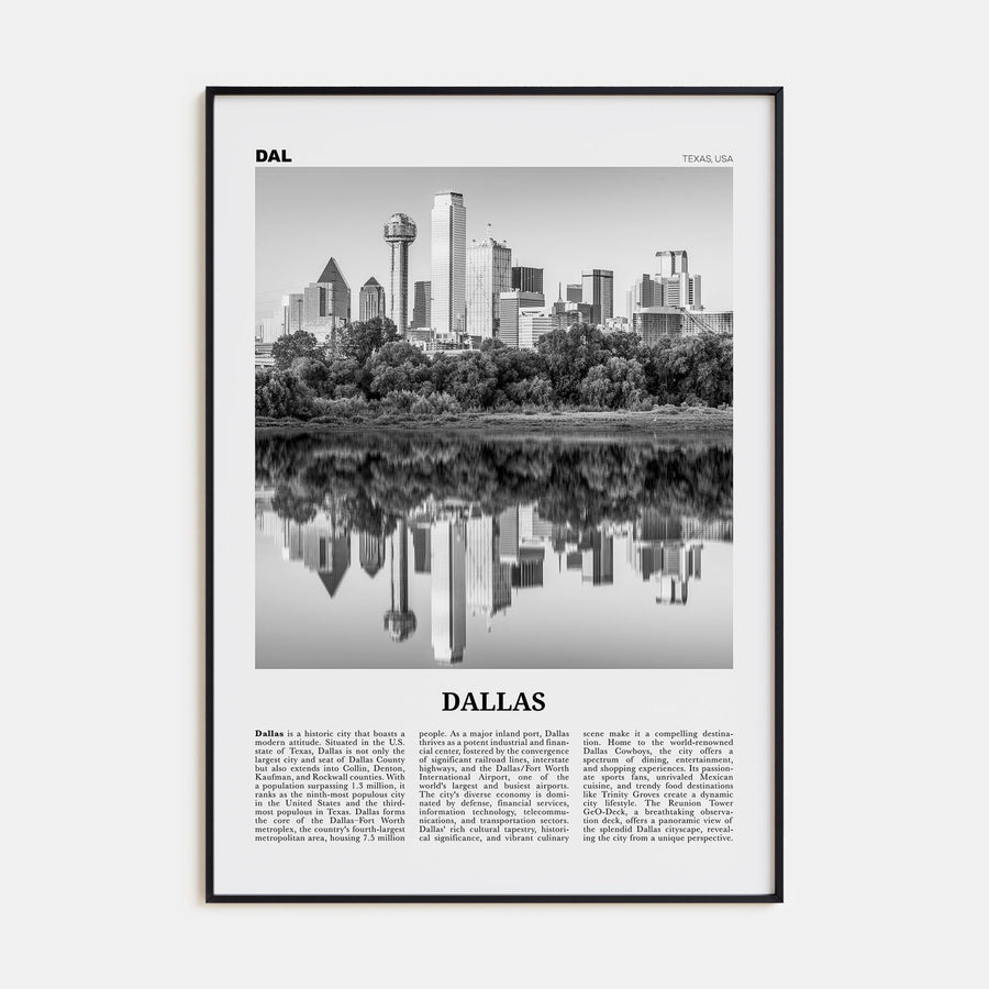 Dallas Travel B&W No 1 Poster